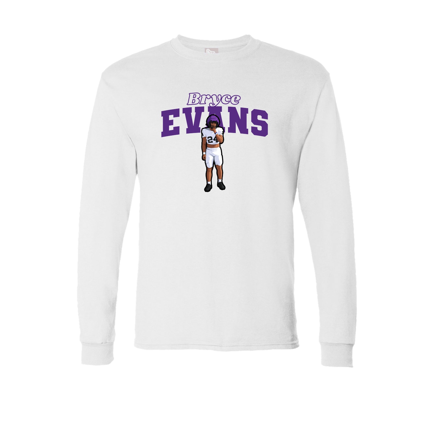 Long Sleeve Tee — Name Arch in White