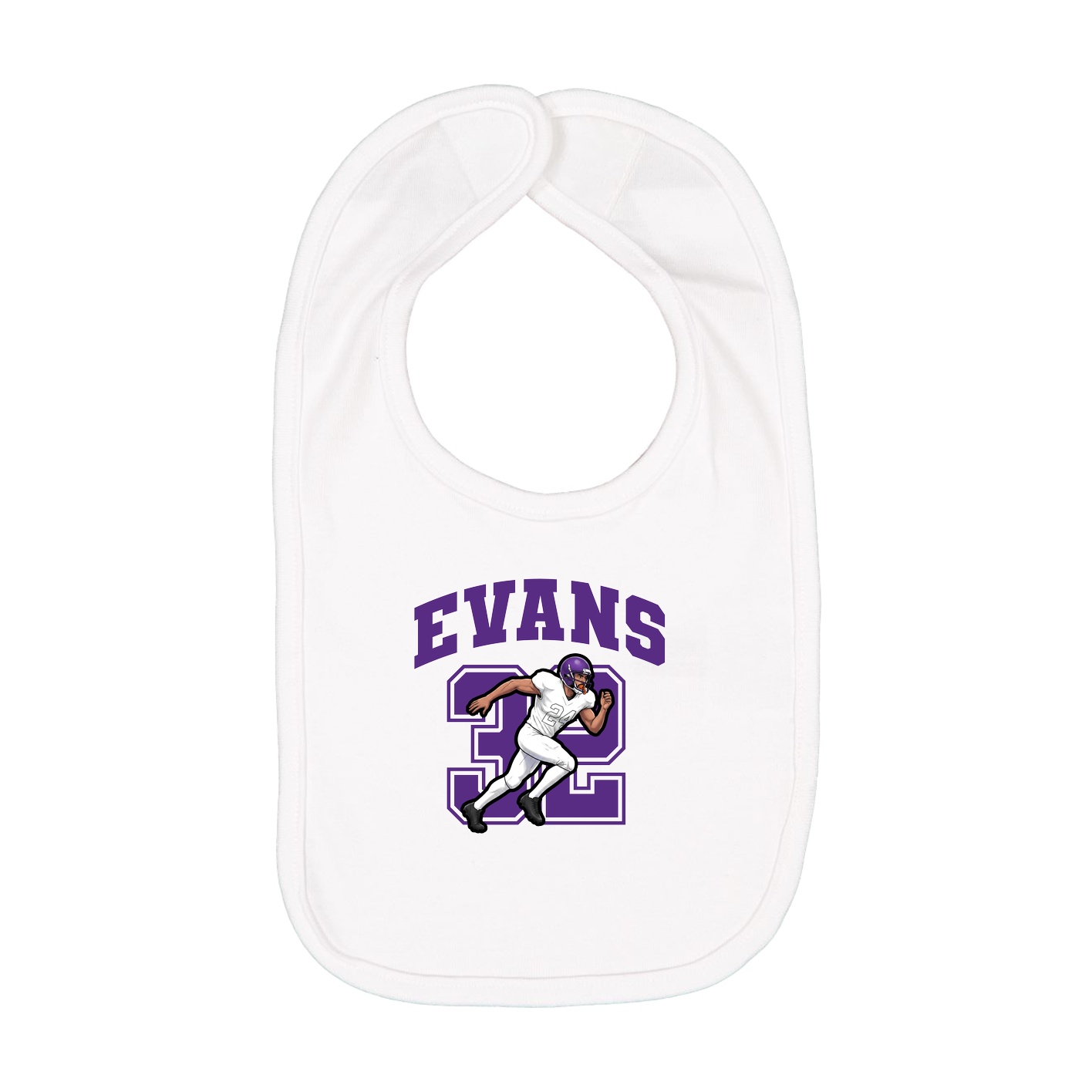 Infant Bib — Number in White