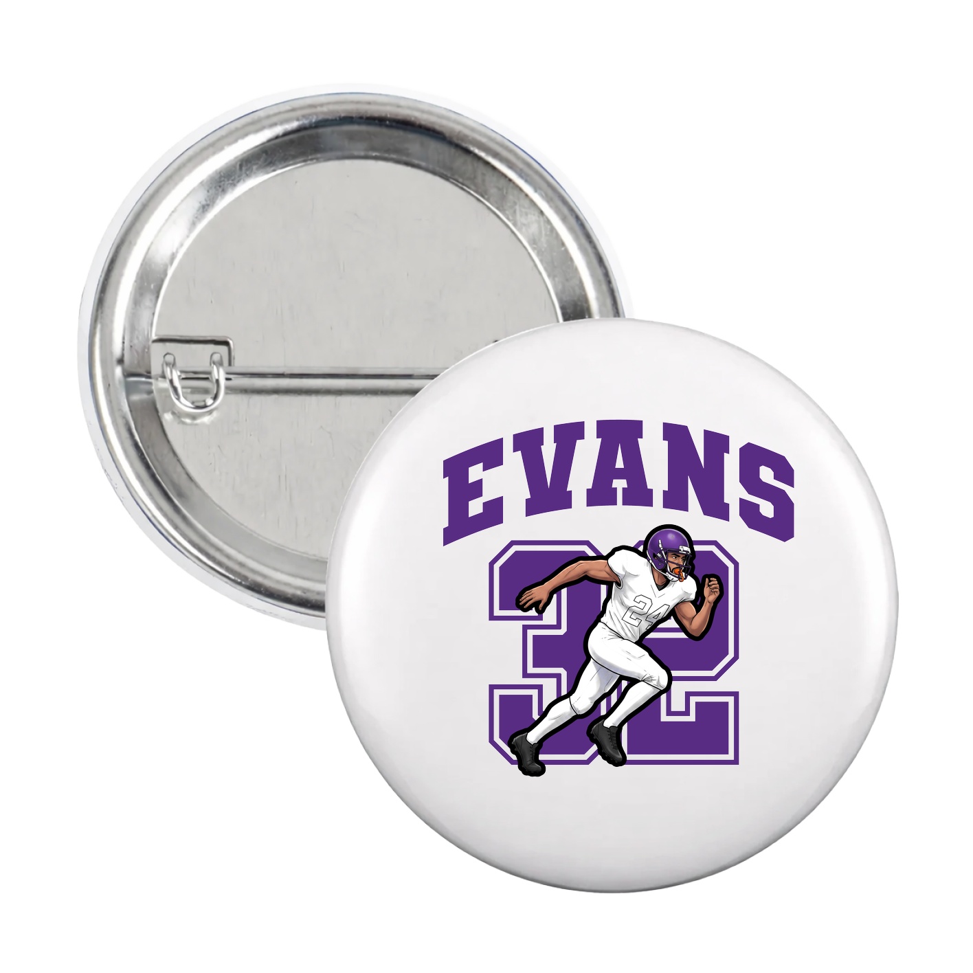Game Day Button — Number in White