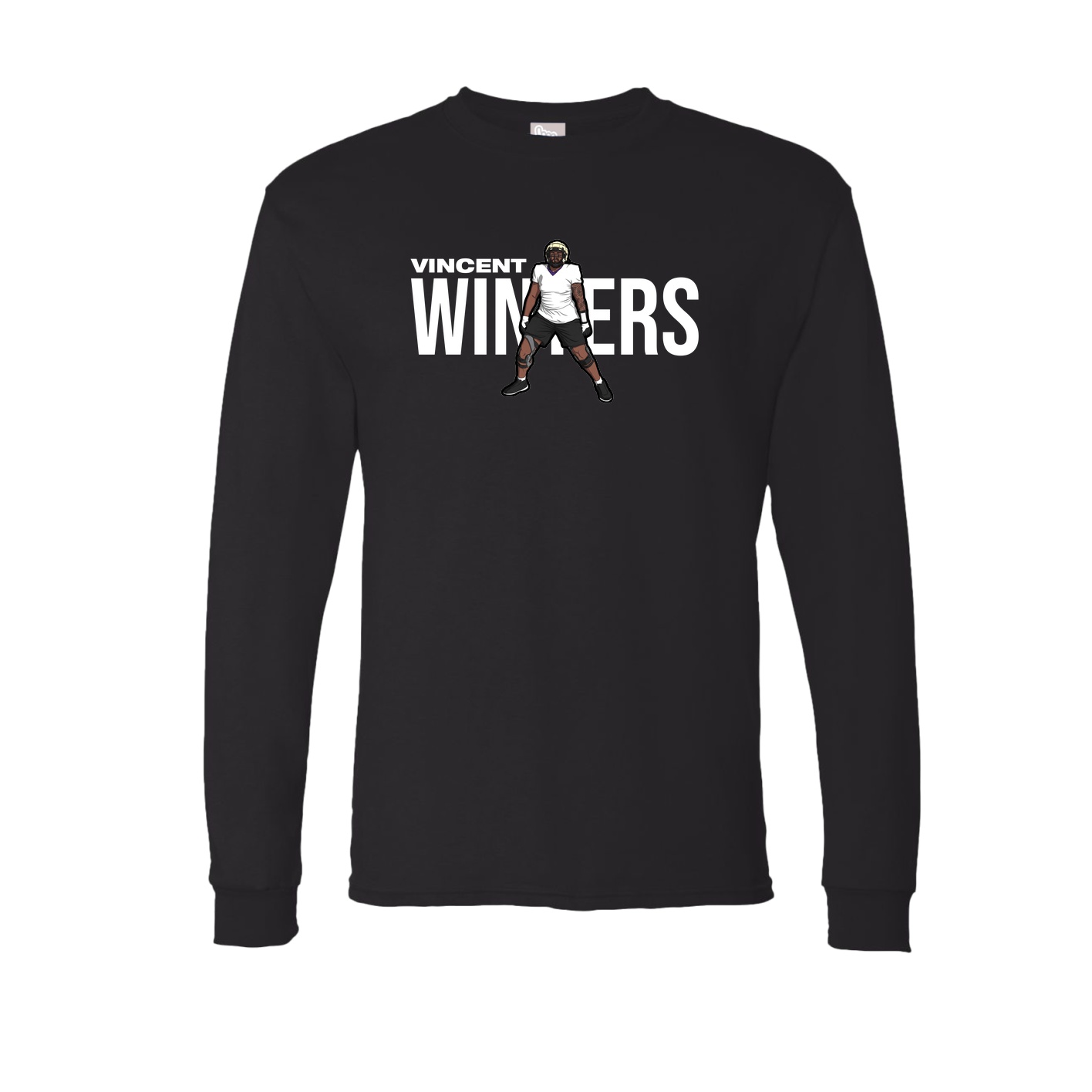 Long Sleeve Tee — Player Name in Black