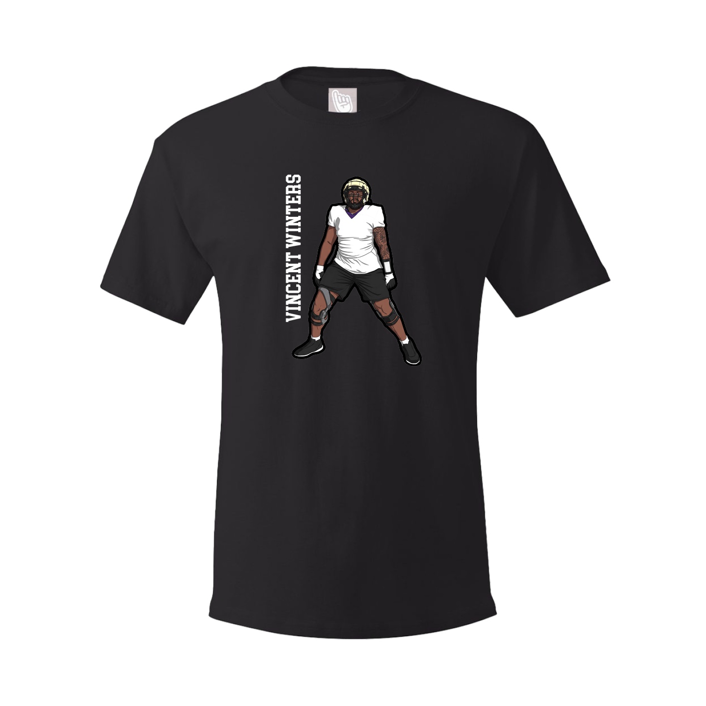 Youth Tee — Name Vertical in Black