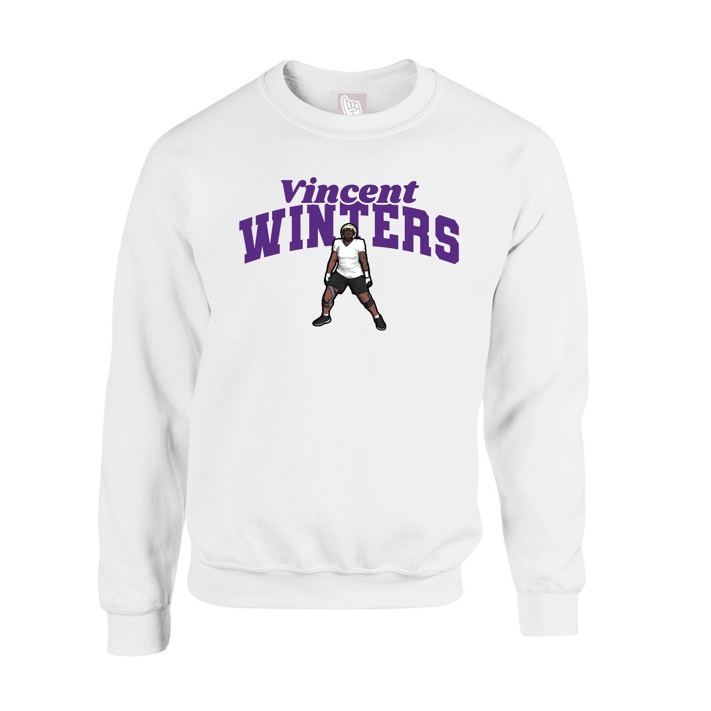 Fleece Crew — Signature Arch in White