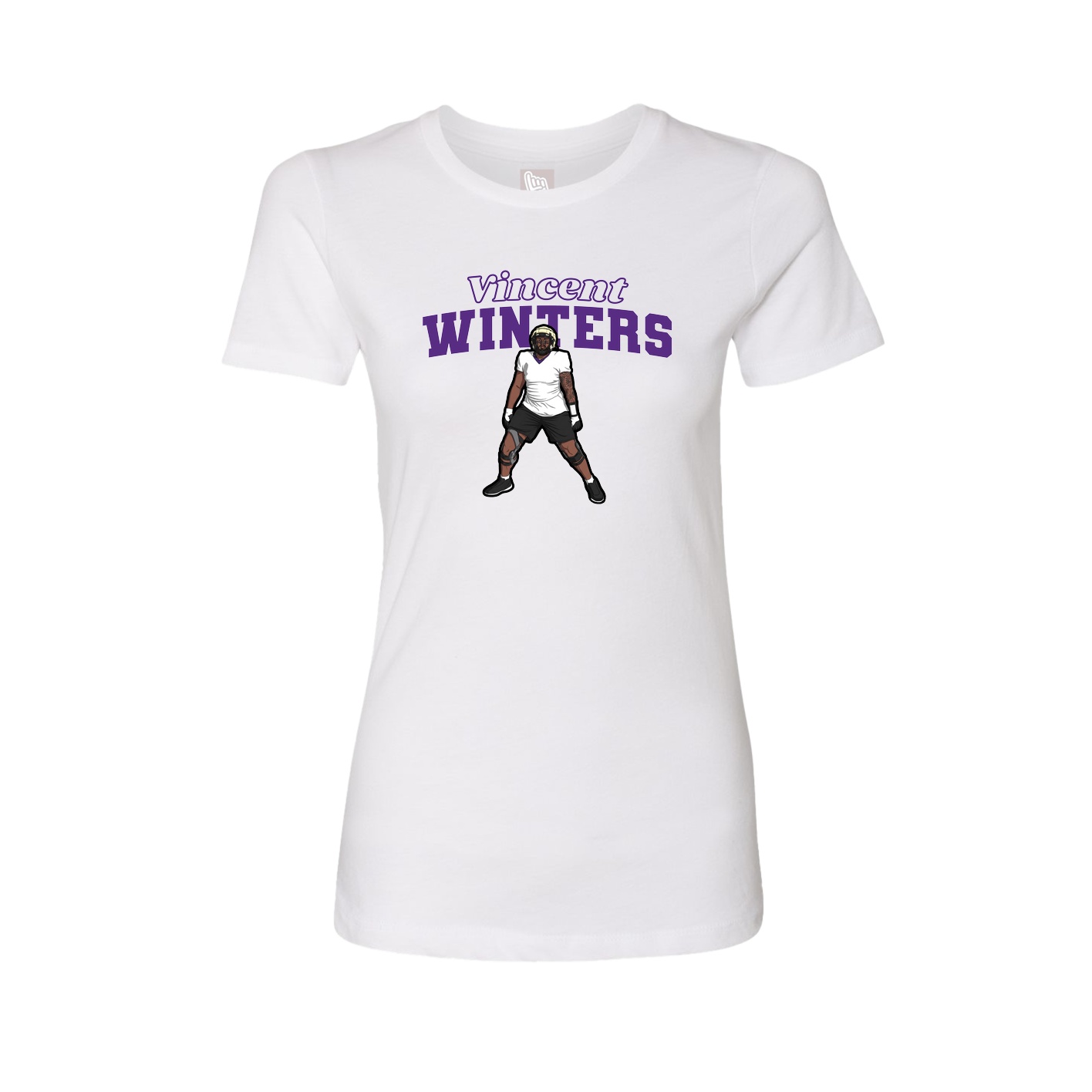 Fitted Women's Tee — Name Arch in White