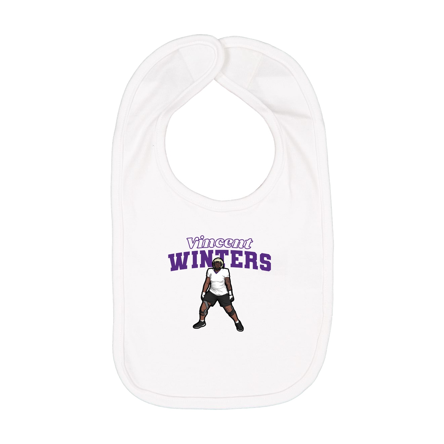 Infant Bib — Name Arch in White