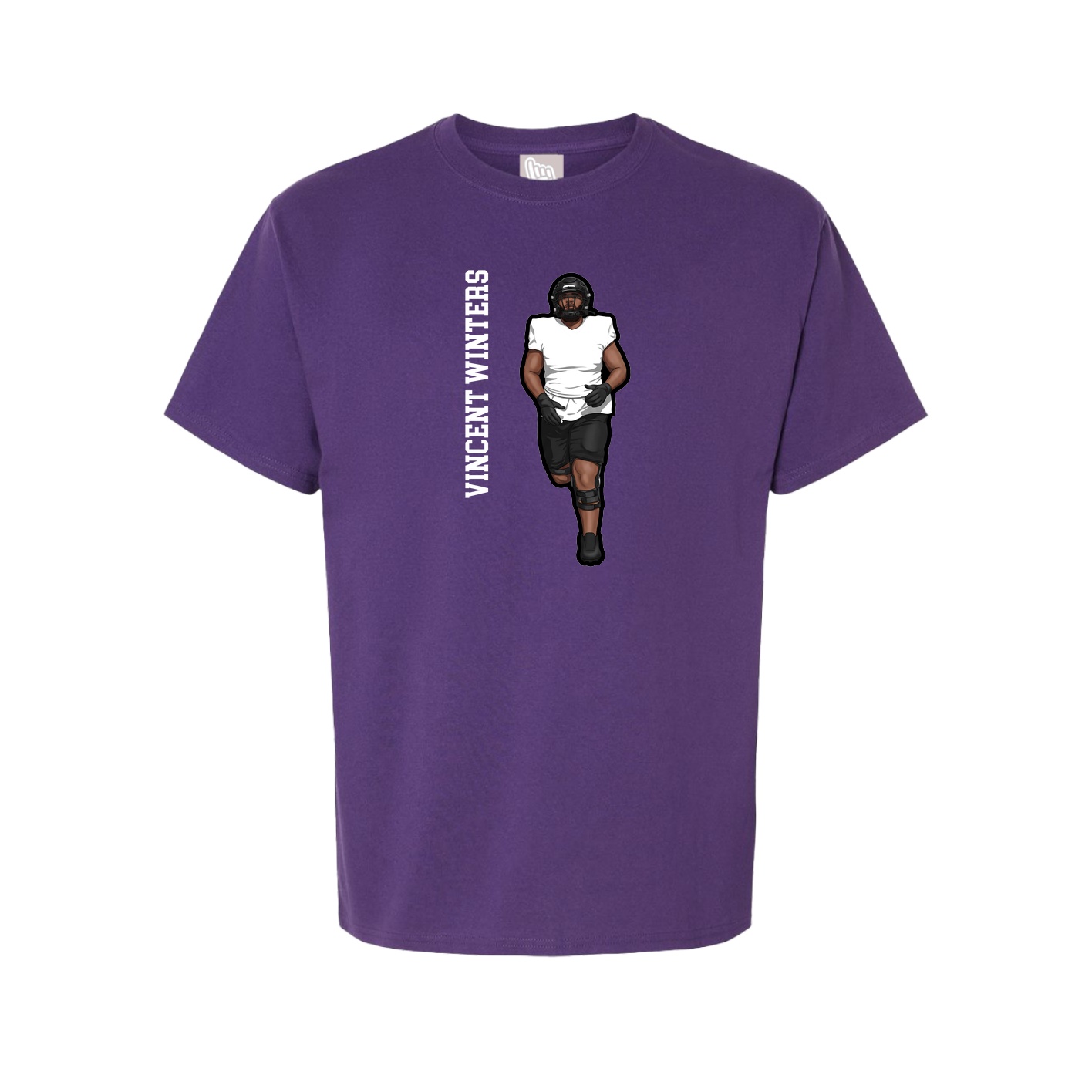 Youth Tee — Name Vertical in Purple
