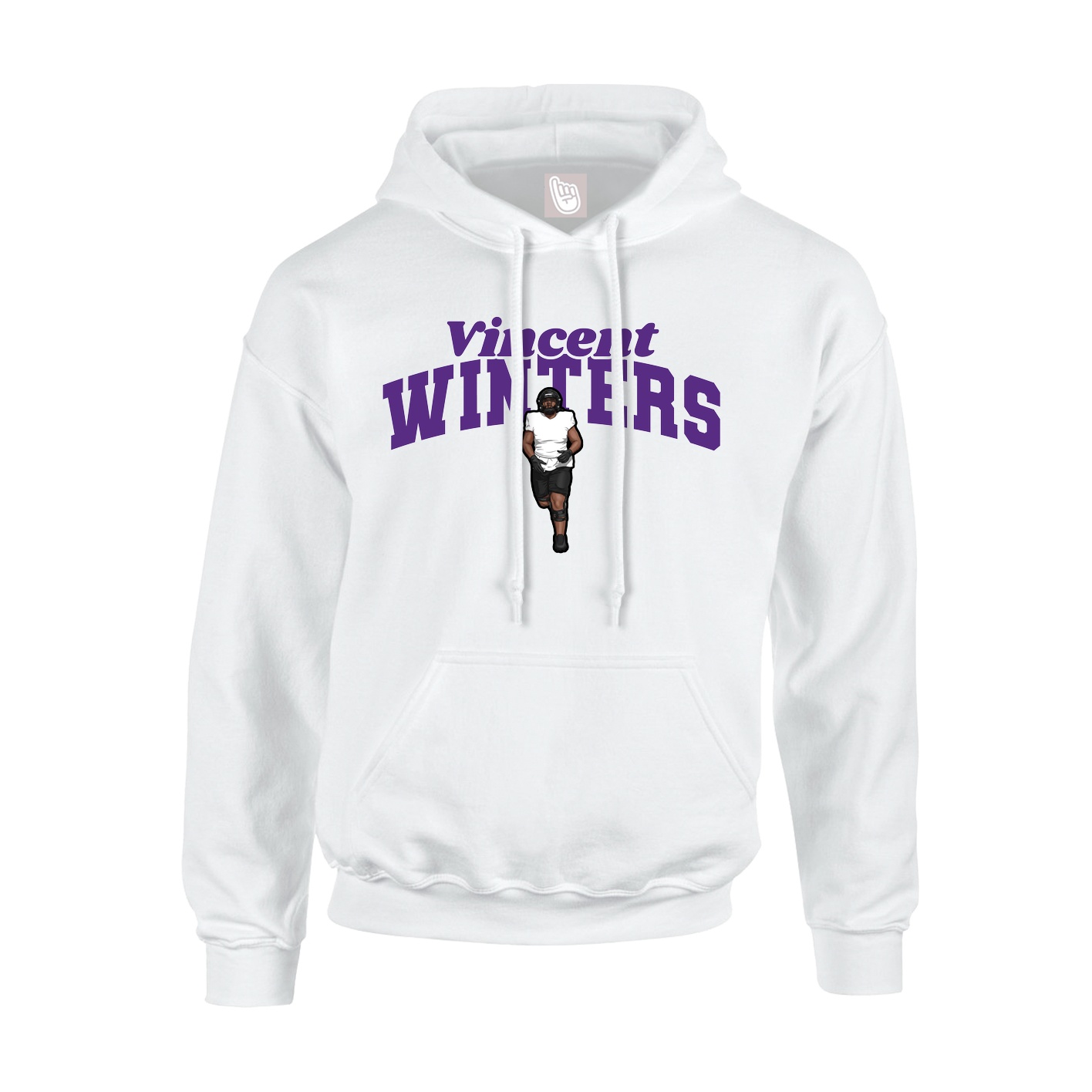 Youth Hoodie — Signature Arch in White