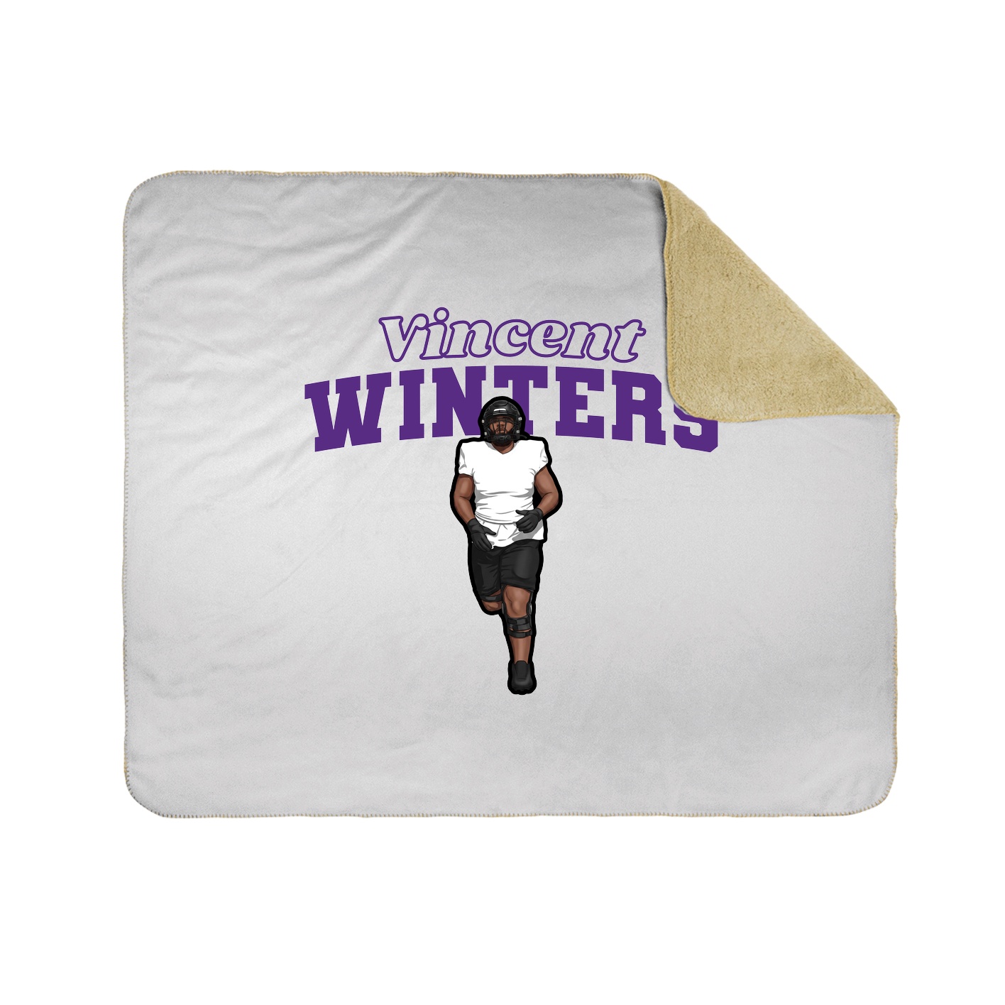 Throw Blanket — Name Arch in White