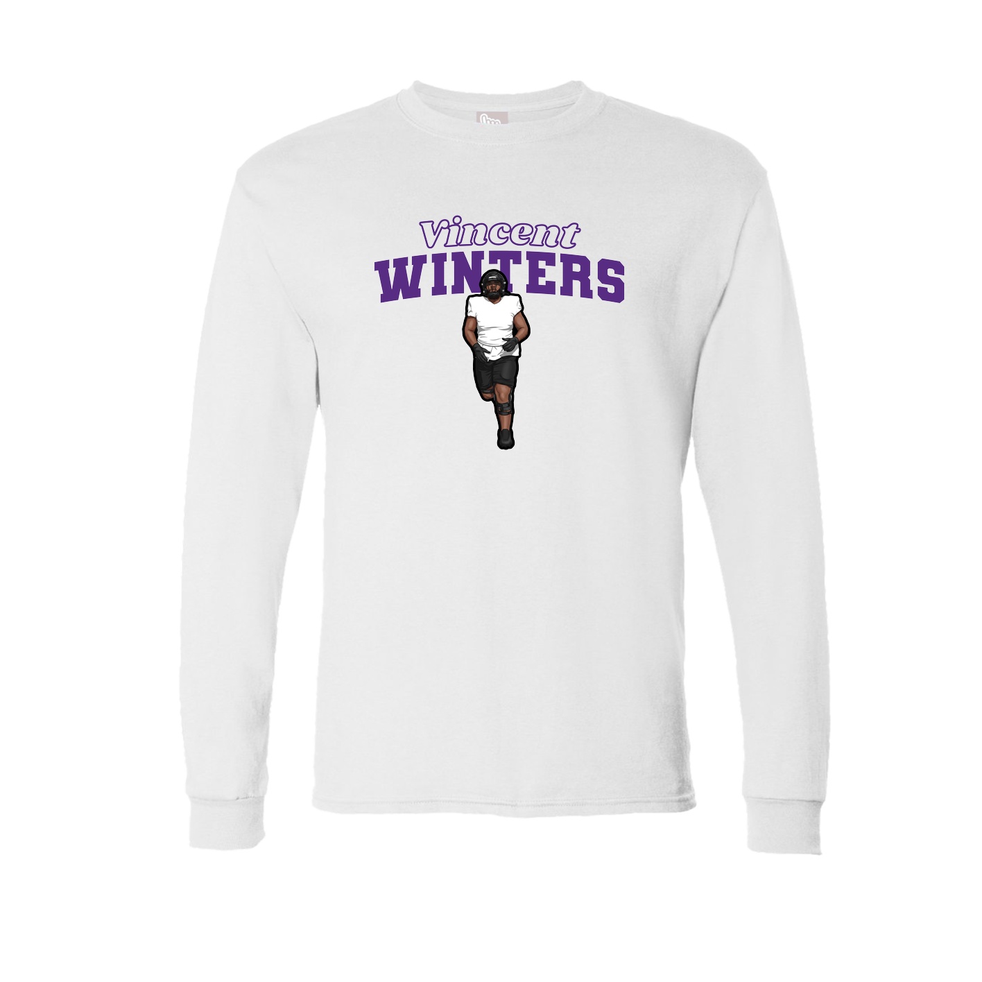Long Sleeve Tee — Name Arch in White