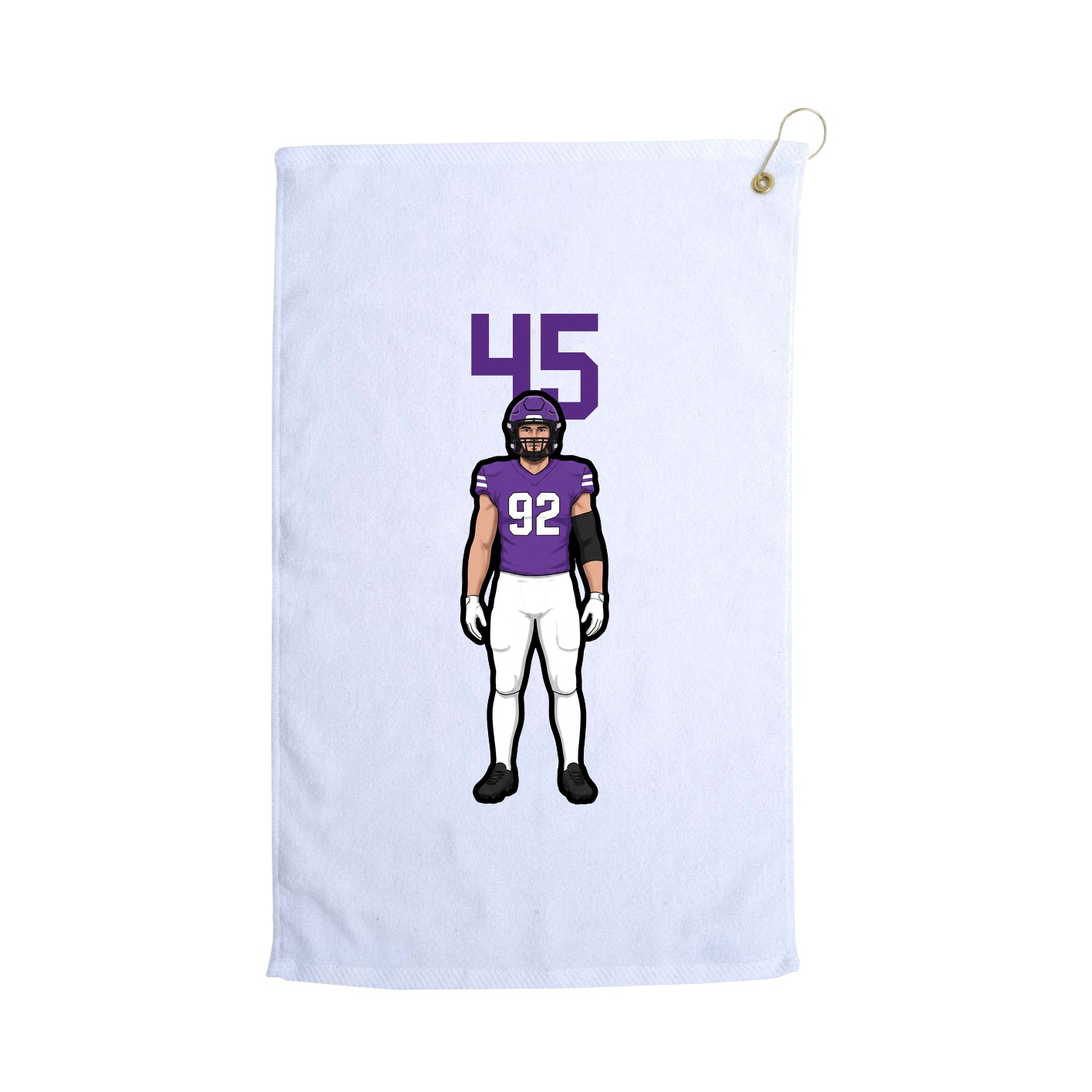 Golf Towel — Number Top in White
