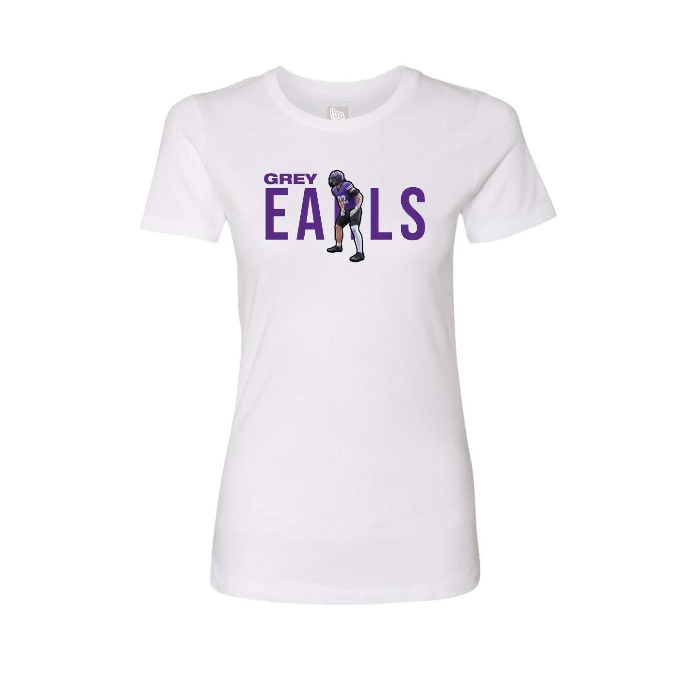 Fitted Women's Tee — Player Name in White