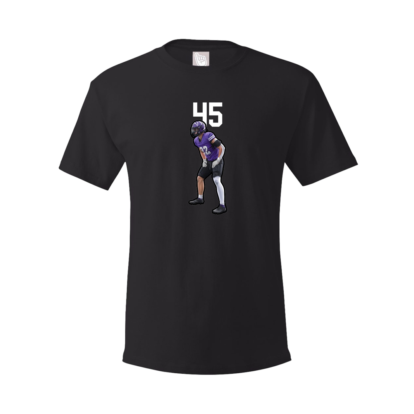 Youth Tee — Number Top in Black