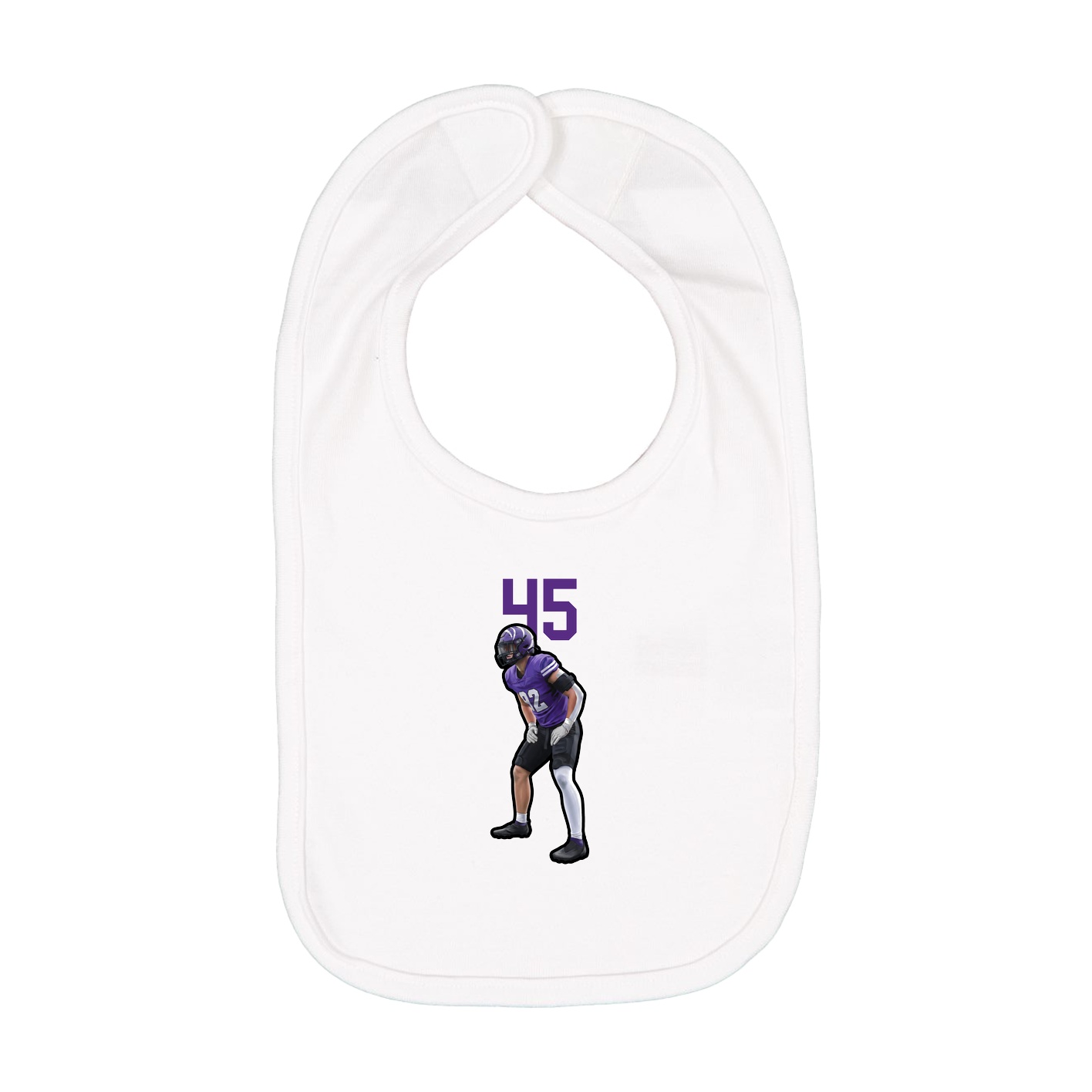 Infant Bib — Number Top in White