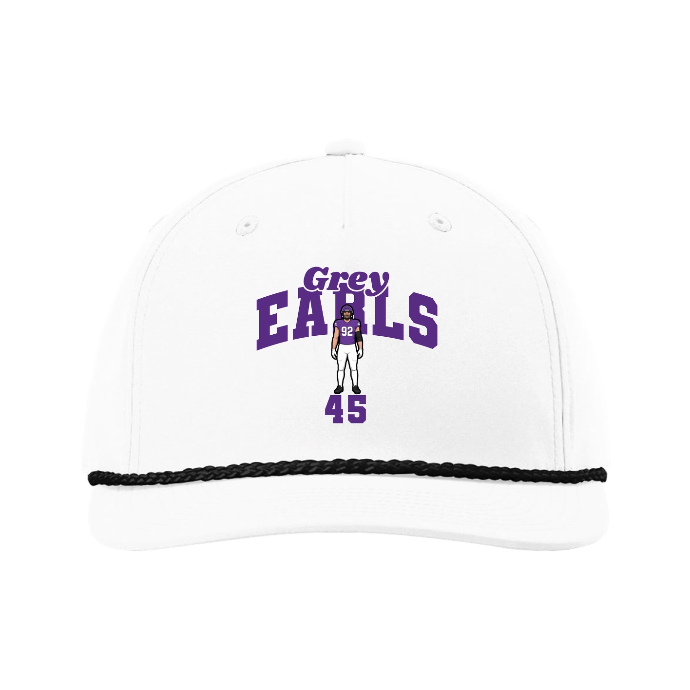Five-Panel Classic Rope Cap — Signature Arch in White
