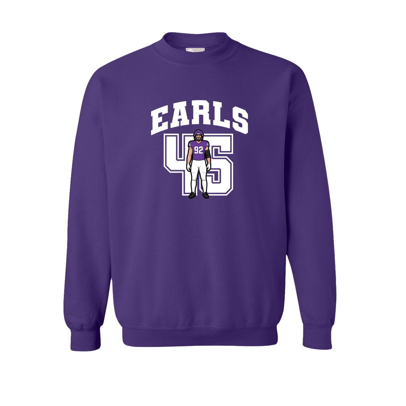 Fleece Crew — Number in Purple