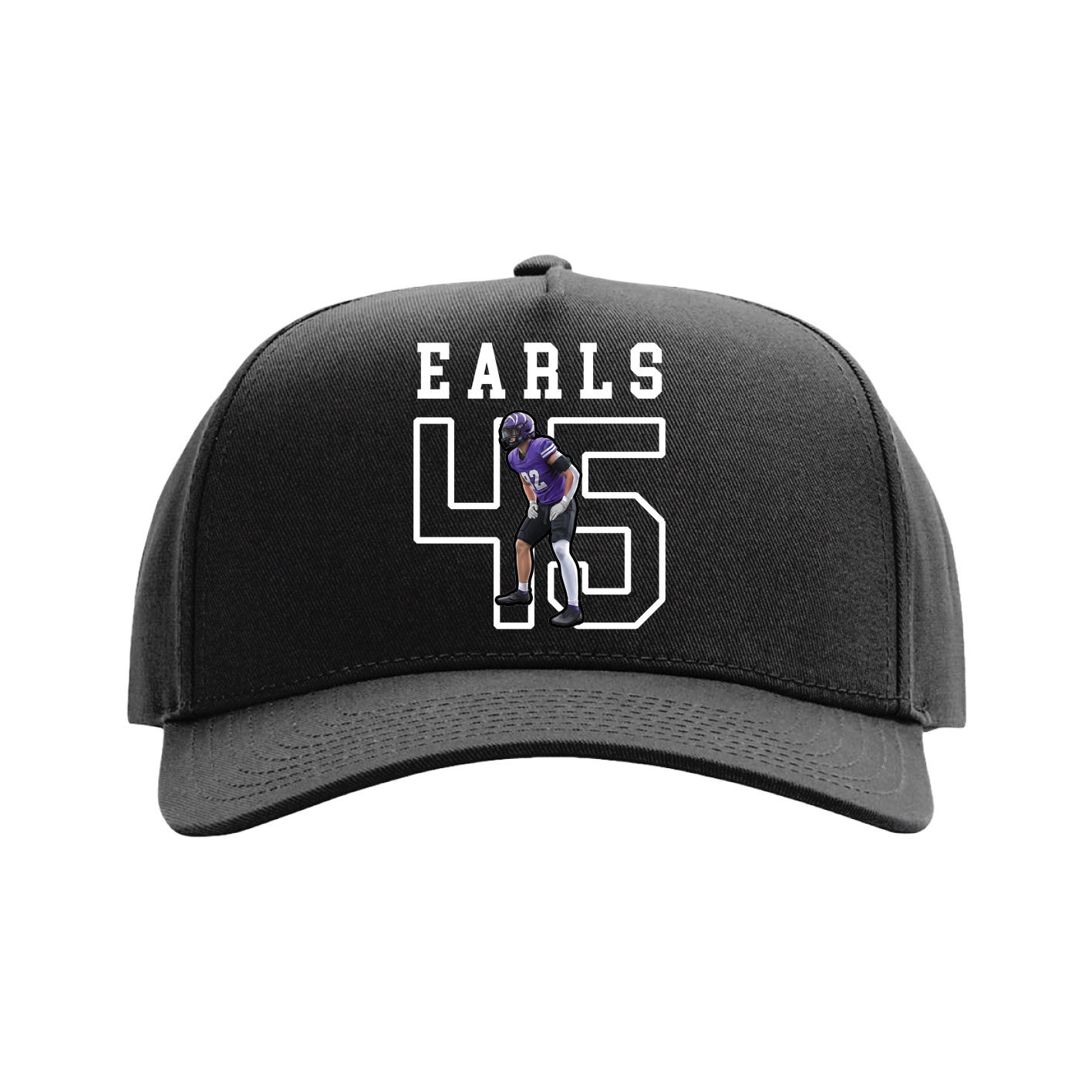 Full Fabric Five-Panel Champ Cap — Shirsey in Black