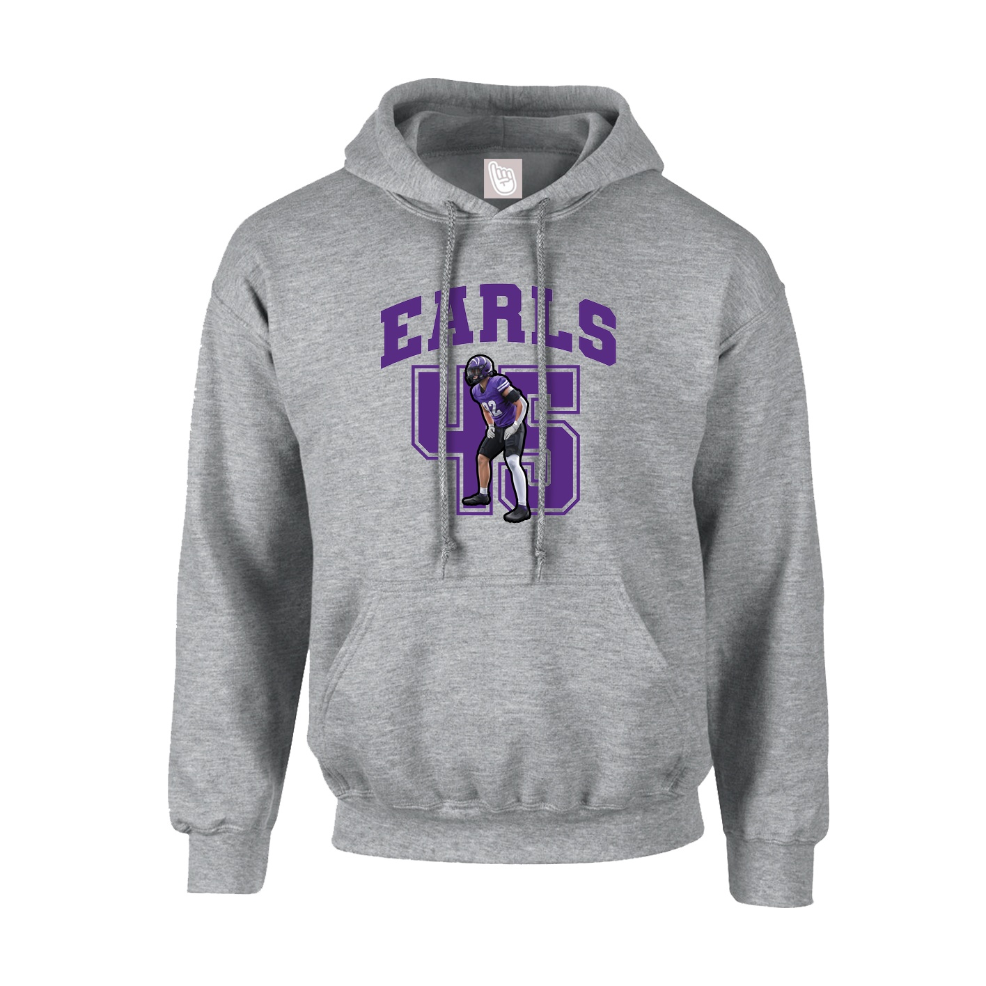 Youth Hoodie — Number in Grey