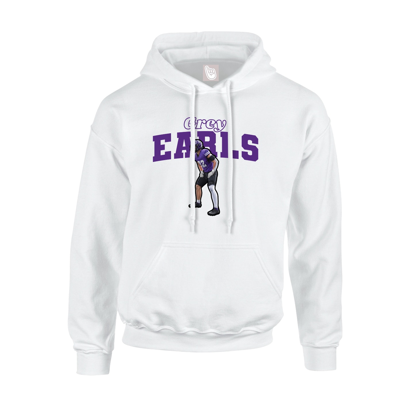 Hoodie — Name Arch in White