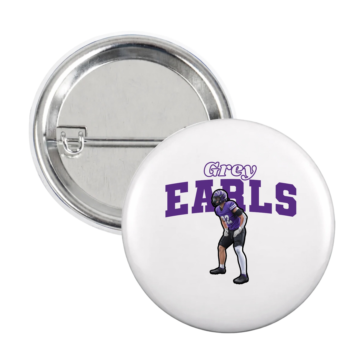 Game Day Button — Name Arch in White