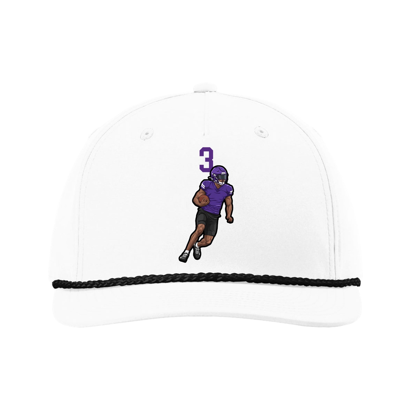 Five-Panel Classic Rope Cap — Number Top in White