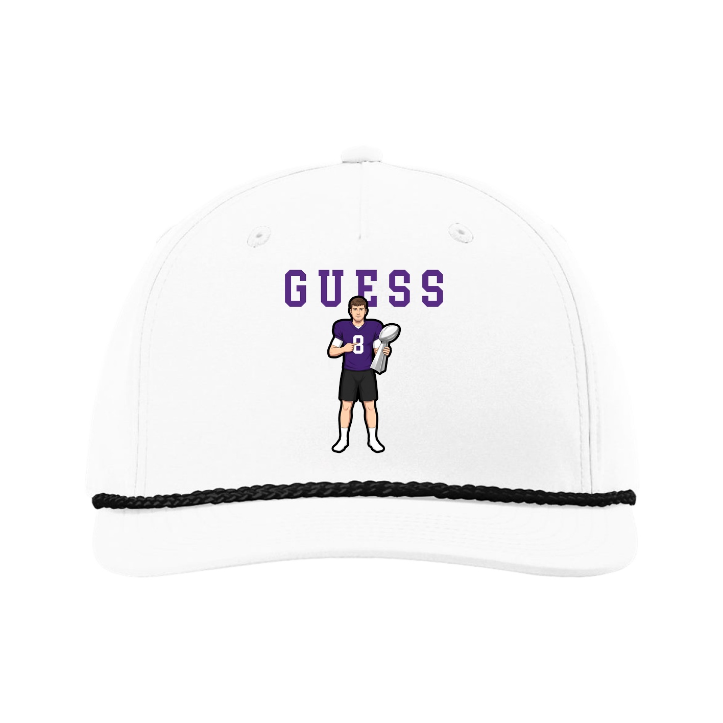 Five-Panel Classic Rope Cap — Shirsey in White