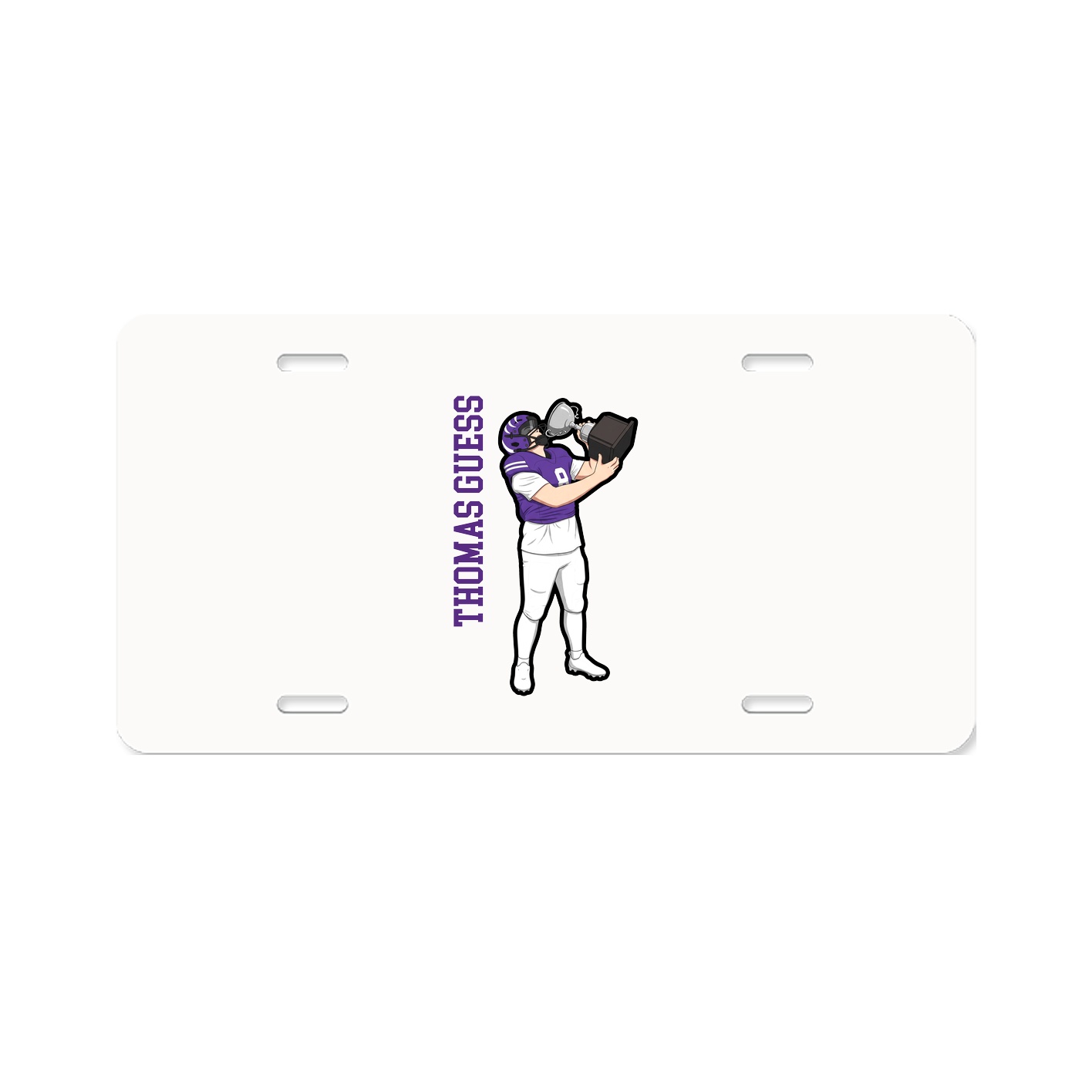 License Plate — Name Vertical in Classic