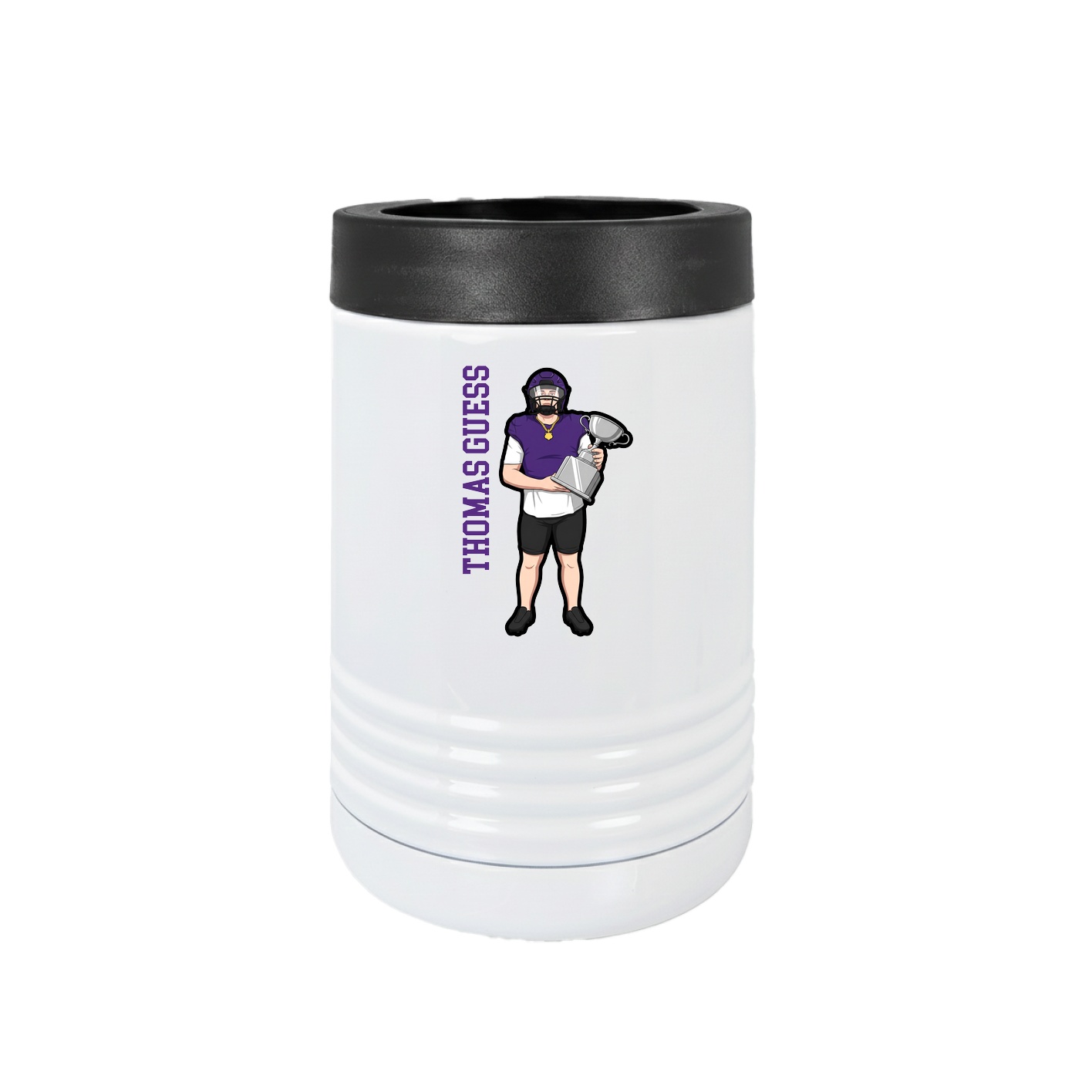 Beverage Holder — Name Vertical in White