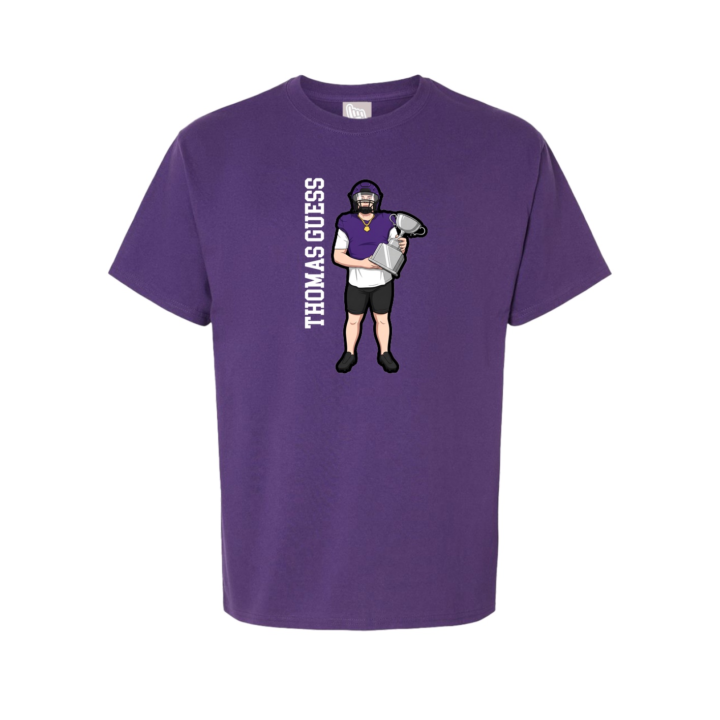 Youth Tee — Name Vertical in Purple