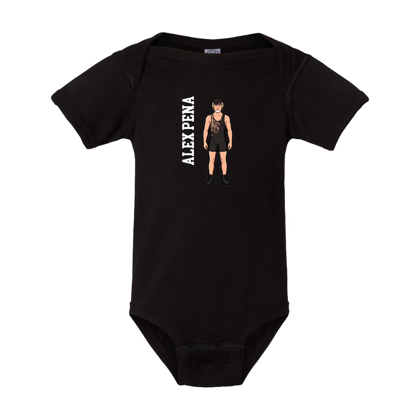 Baby Onesie — Name Vertical in Black