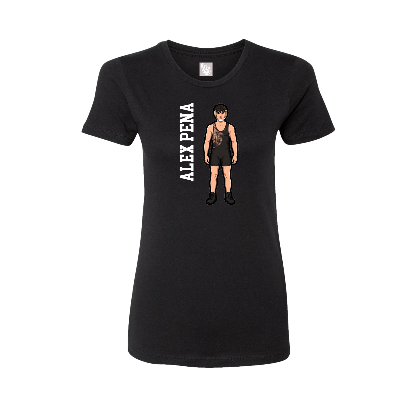 Womens Tee — Name Vertical in Black
