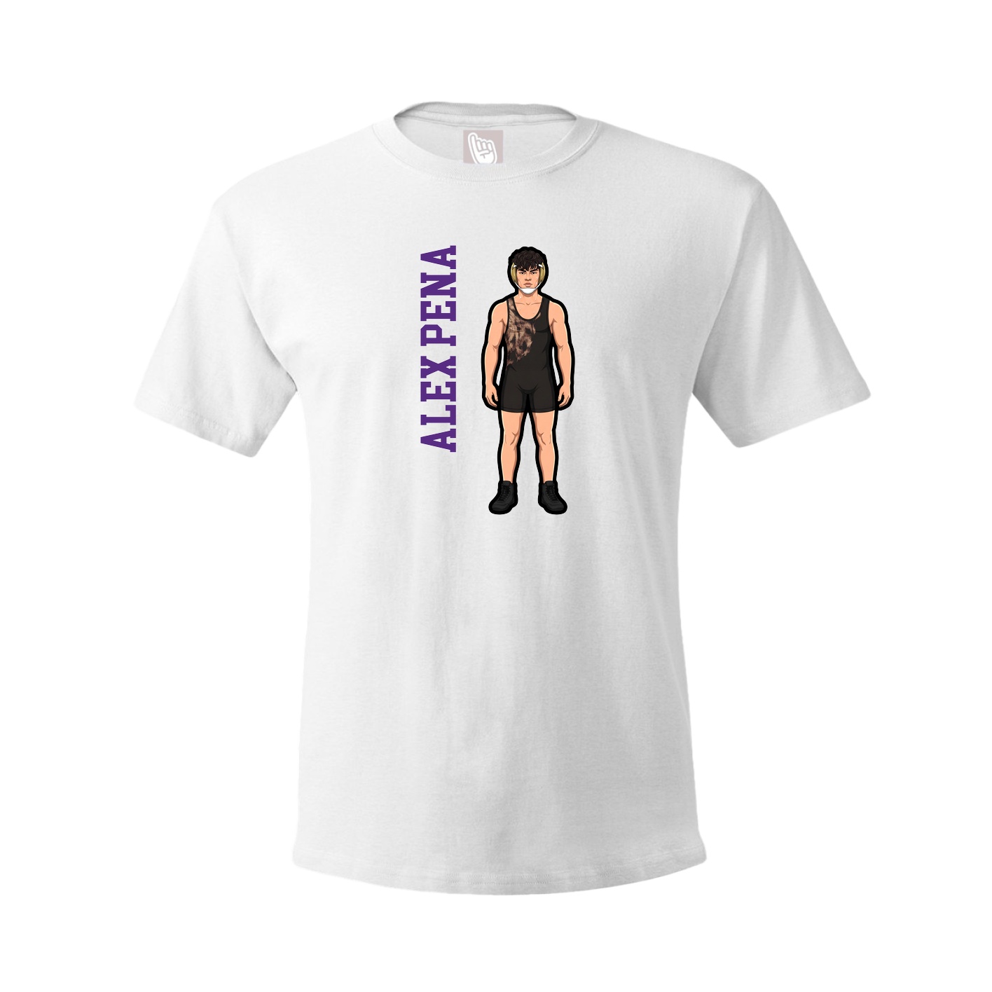 Youth Tee — Name Vertical in White