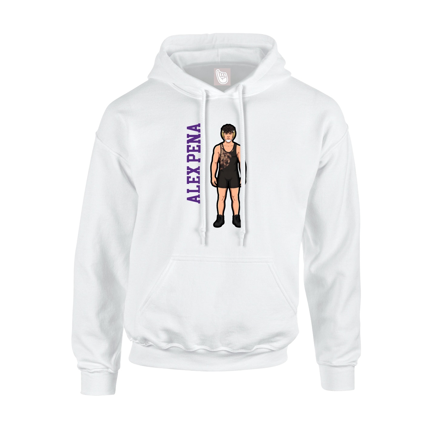 Hoodie — Name Vertical in White