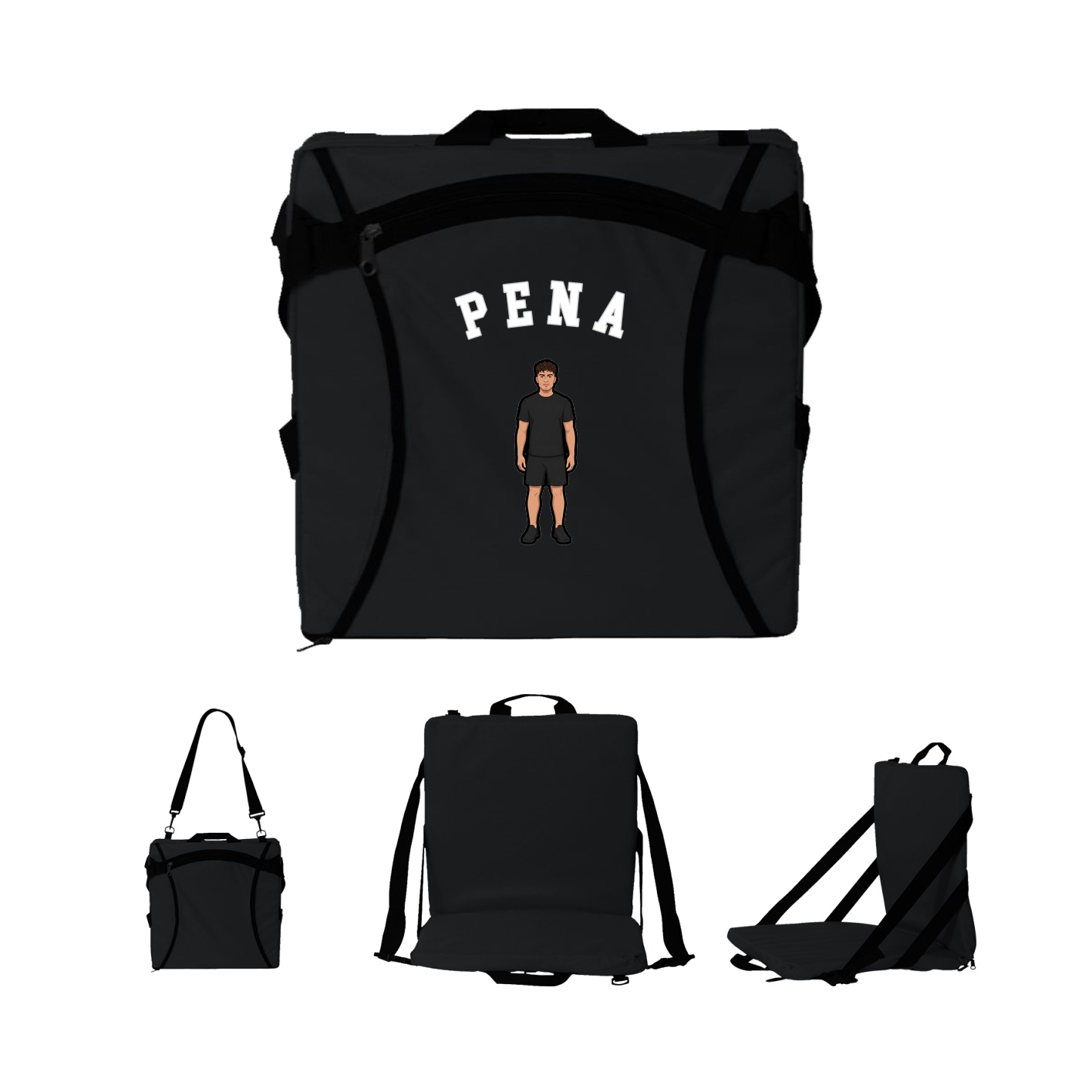 Folding Stadium Seat — Shirsey Arch in Black
