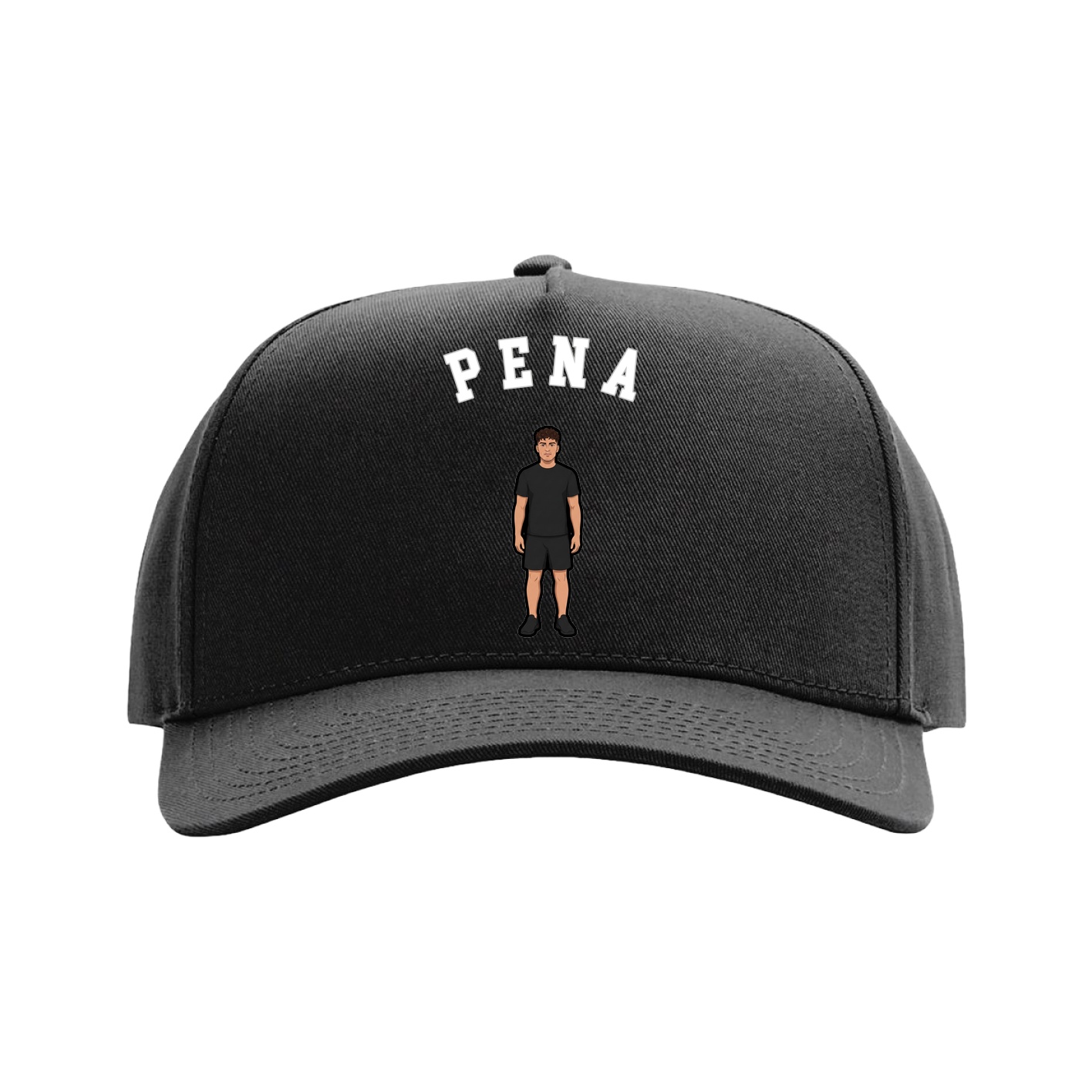 Full Fabric Five-Panel Champ Cap — Shirsey Arch in Black