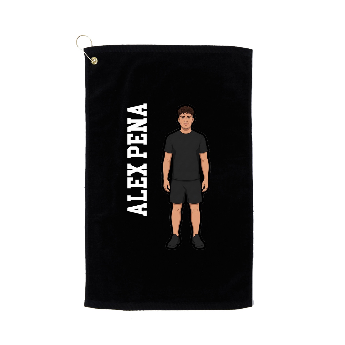 Golf Towel — Name Vertical in Black