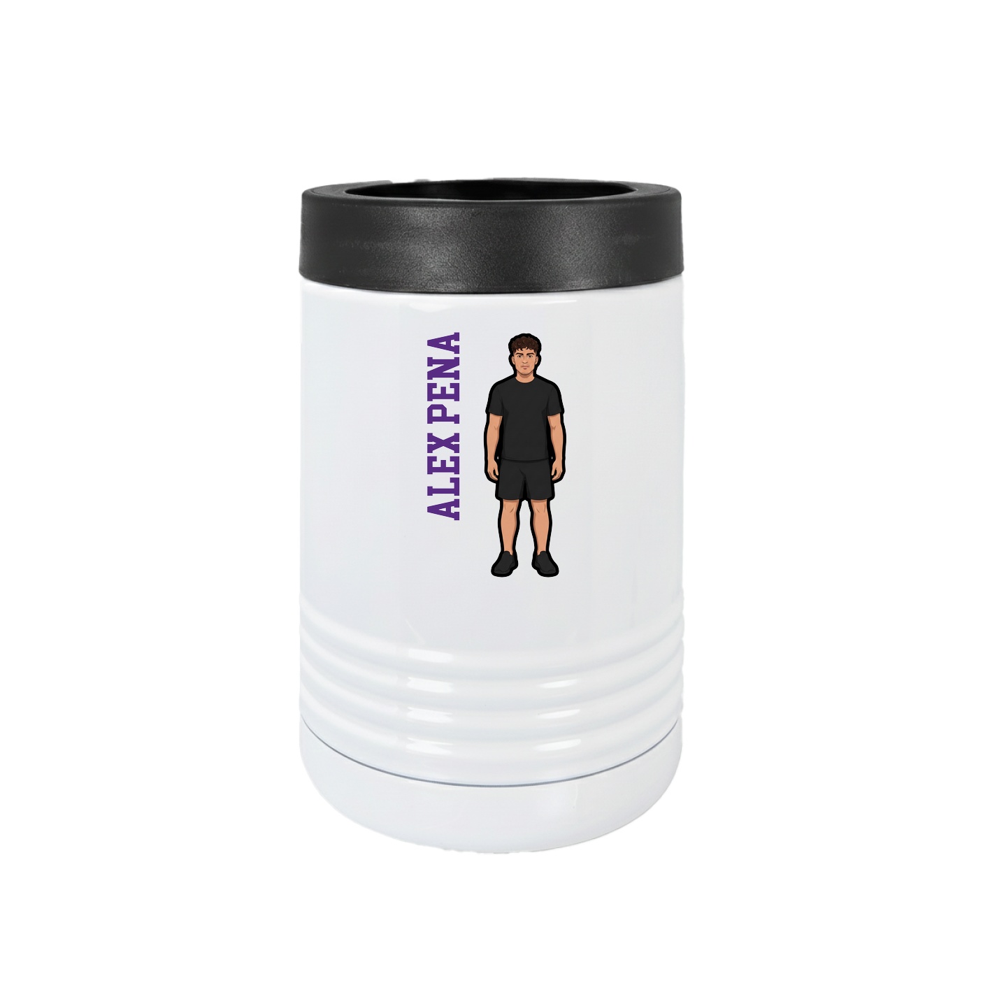 Beverage Holder — Name Vertical in White
