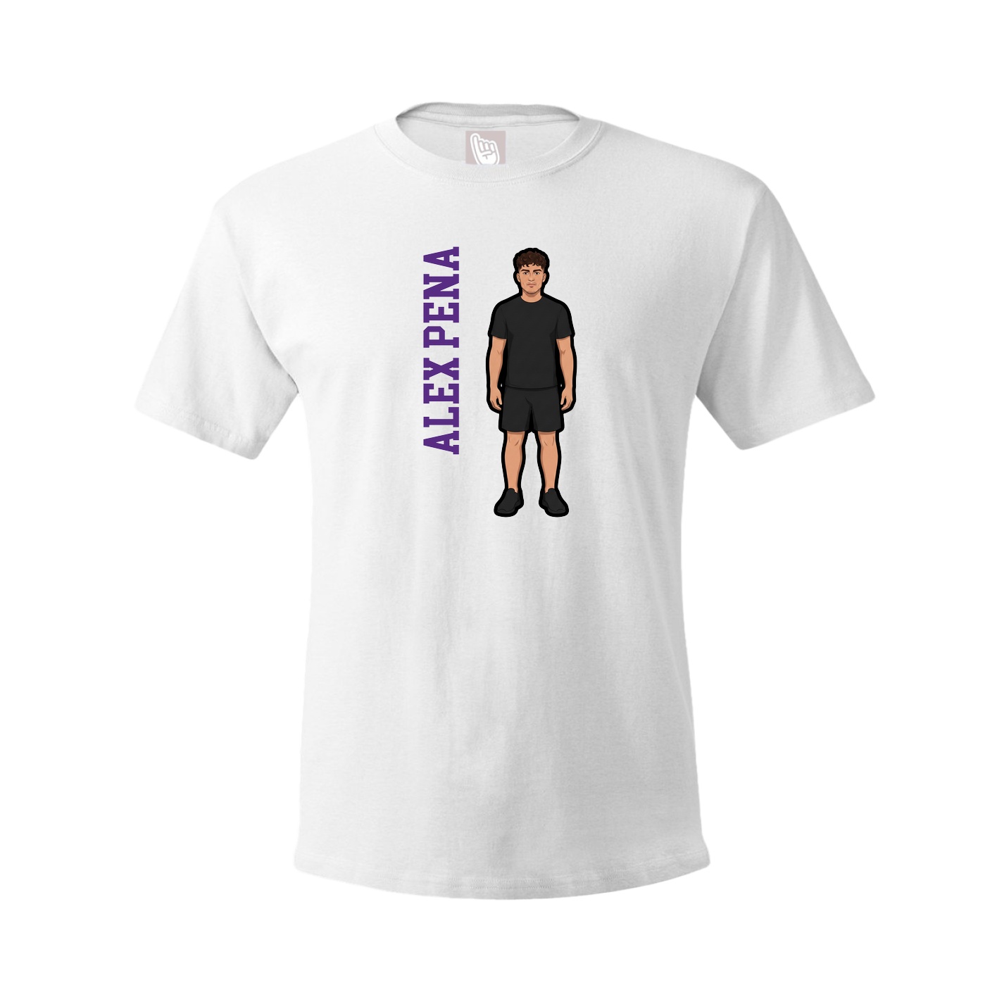 Tee — Name Vertical in White