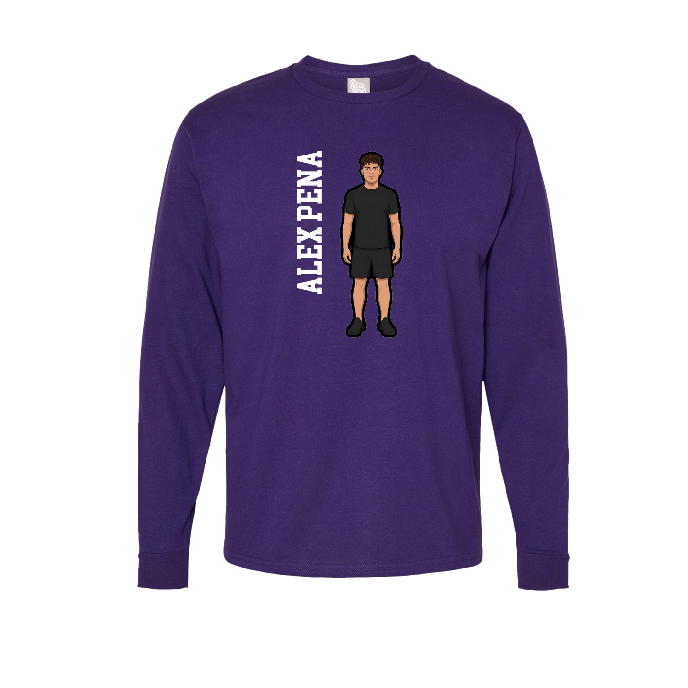 Long Sleeve Tee — Name Vertical in Purple