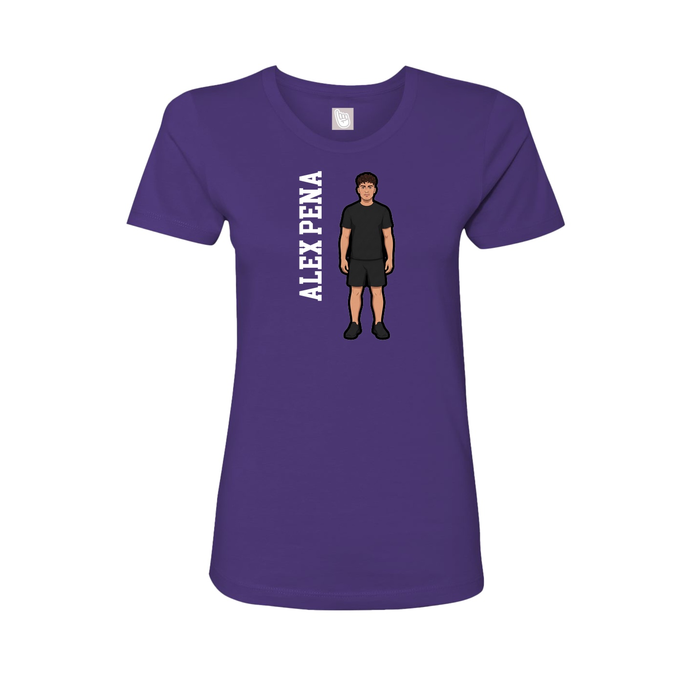 Womens Tee — Name Vertical in Purple