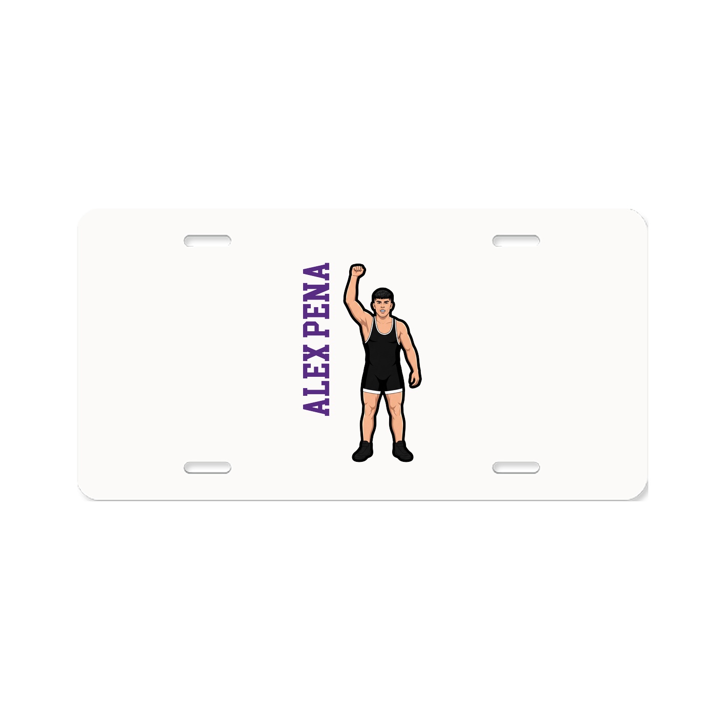 License Plate — Name Vertical in Classic