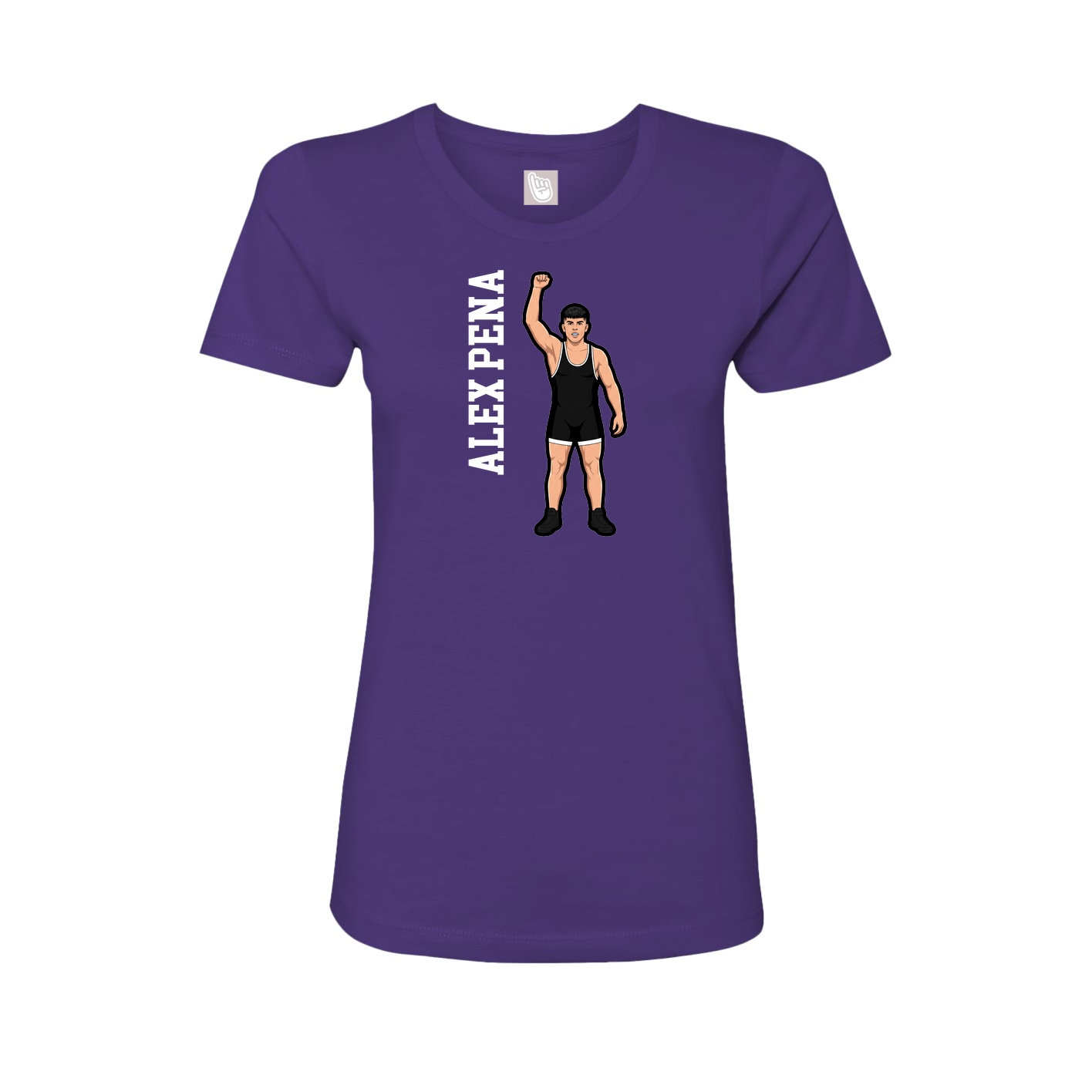 Womens Tee — Name Vertical in Purple