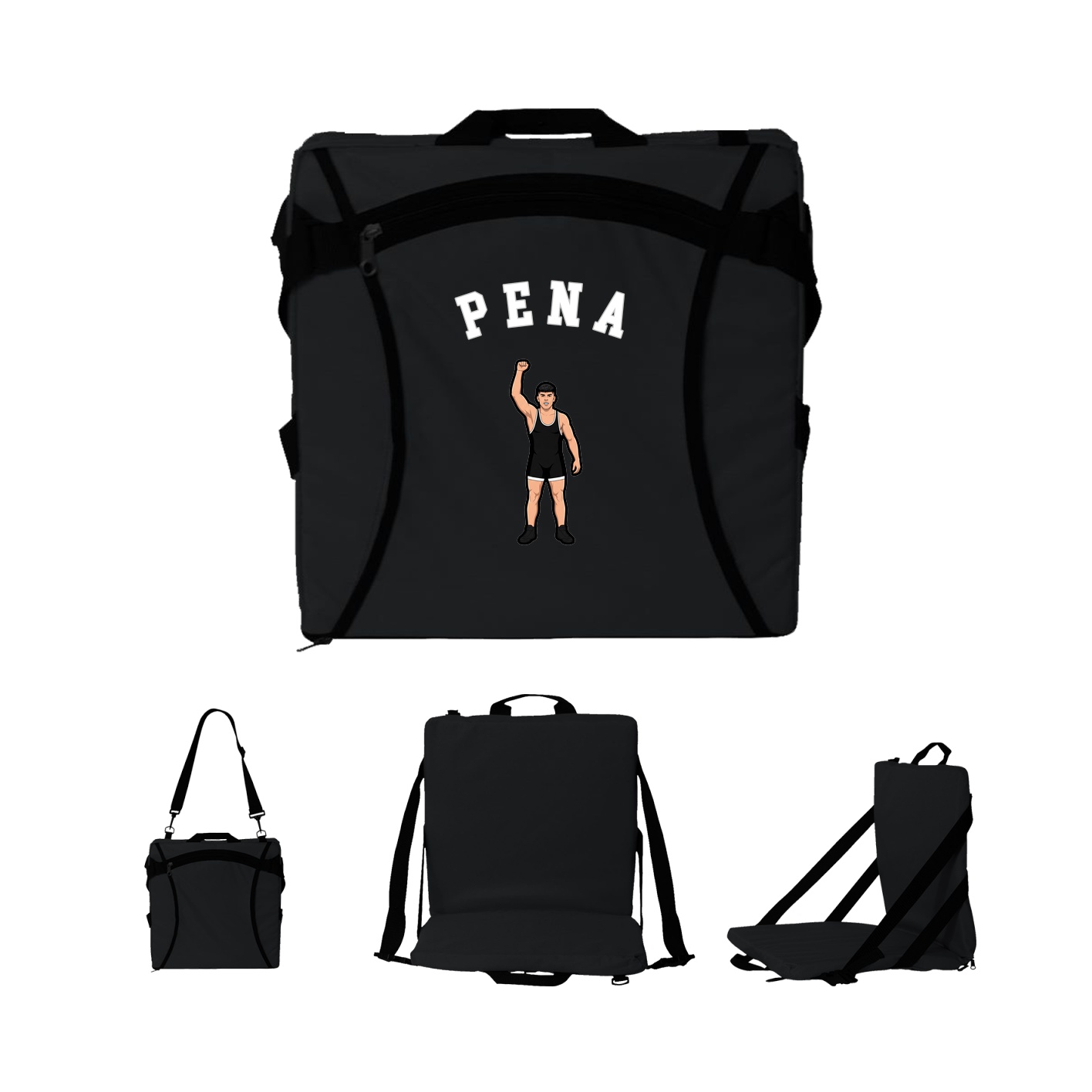 Folding Stadium Seat — Shirsey Arch in Black