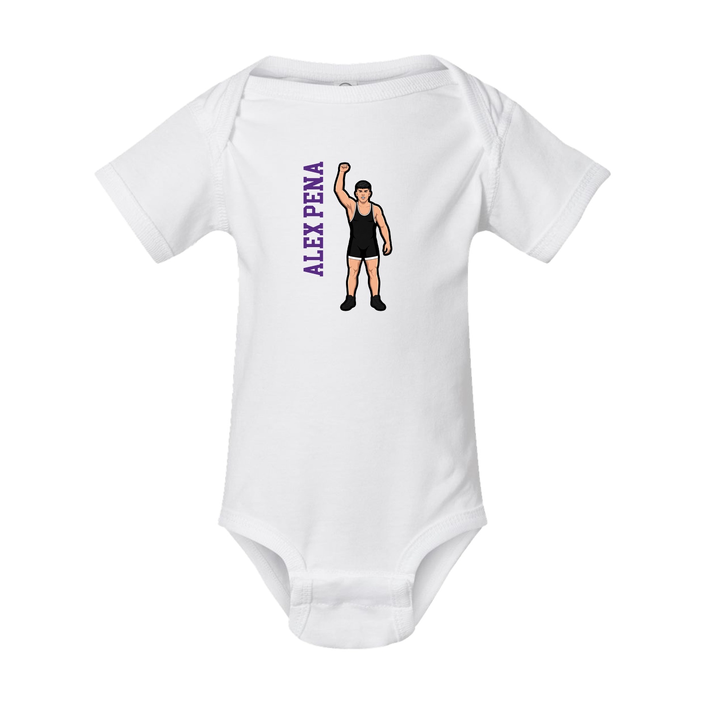 Baby Onesie — Name Vertical in White
