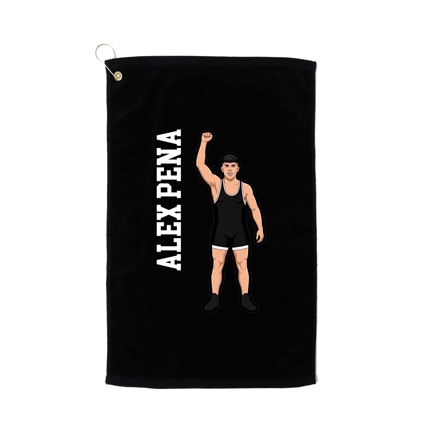 Golf Towel — Name Vertical in Black