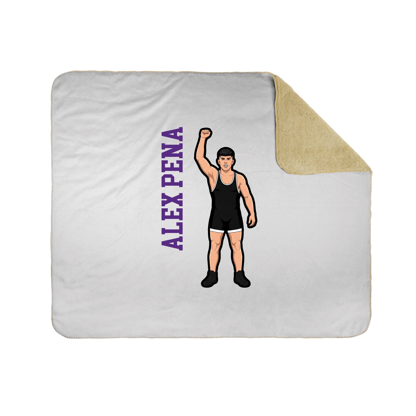Throw Blanket — Name Vertical in White