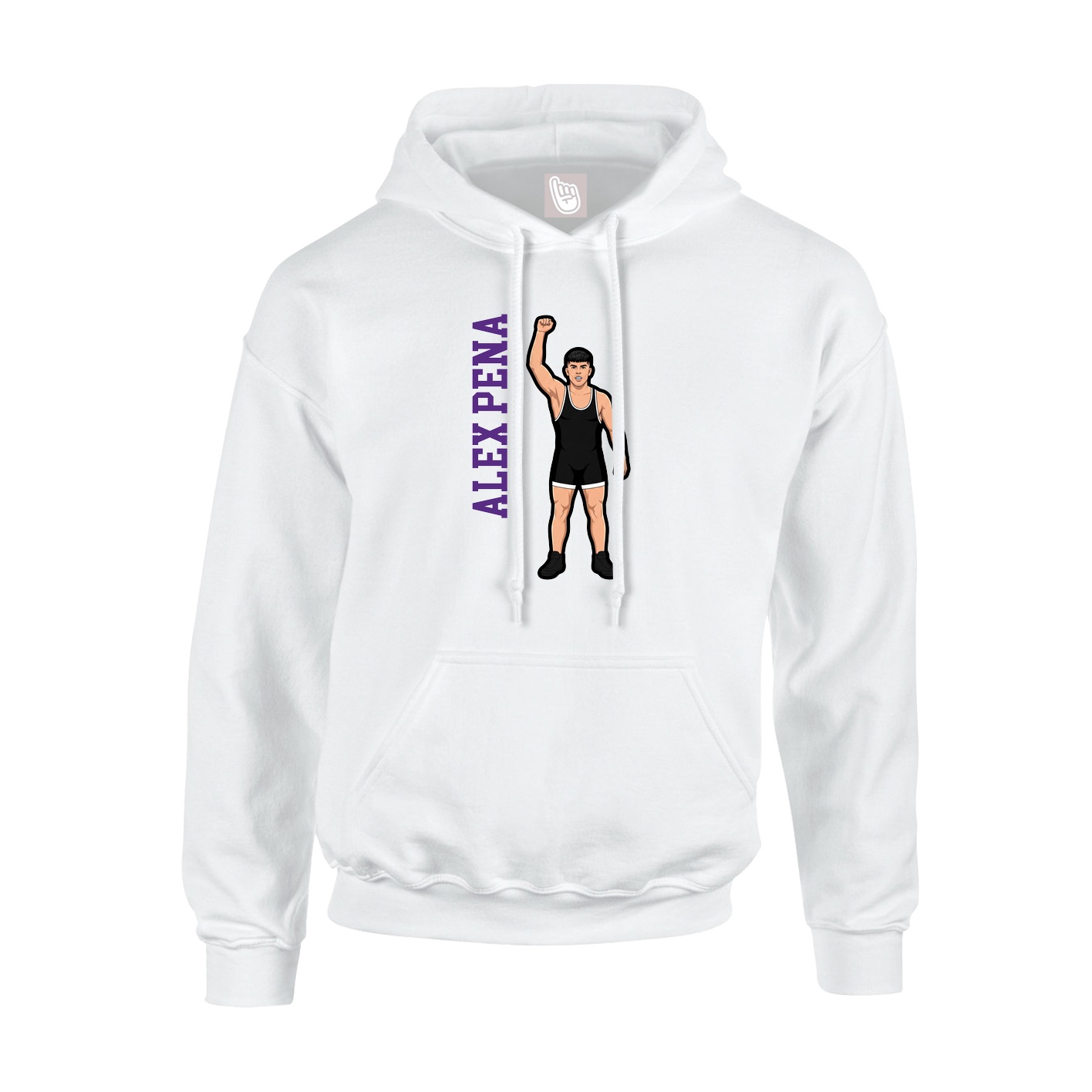 Hoodie — Name Vertical in White