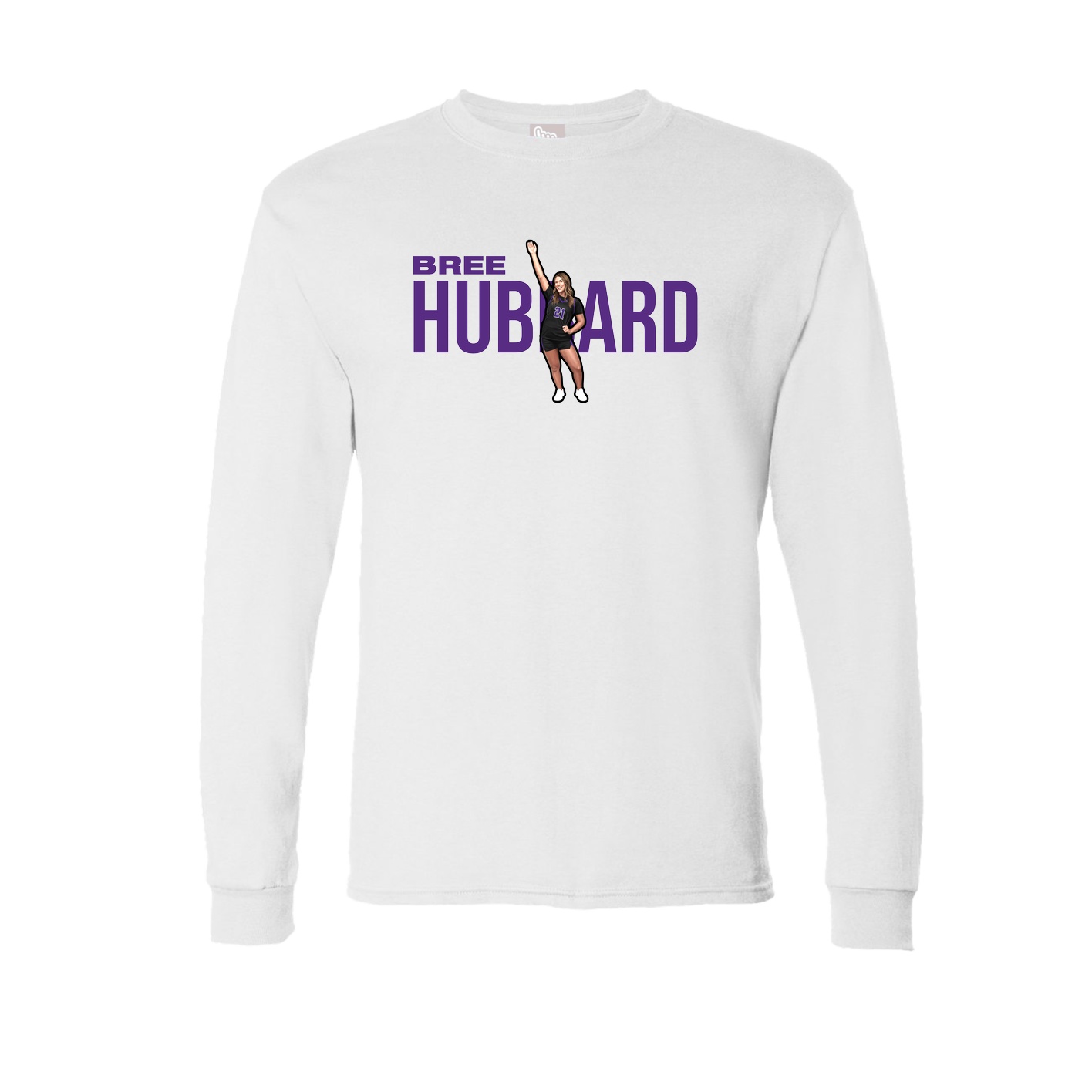 Long Sleeve Tee — Player Name in White