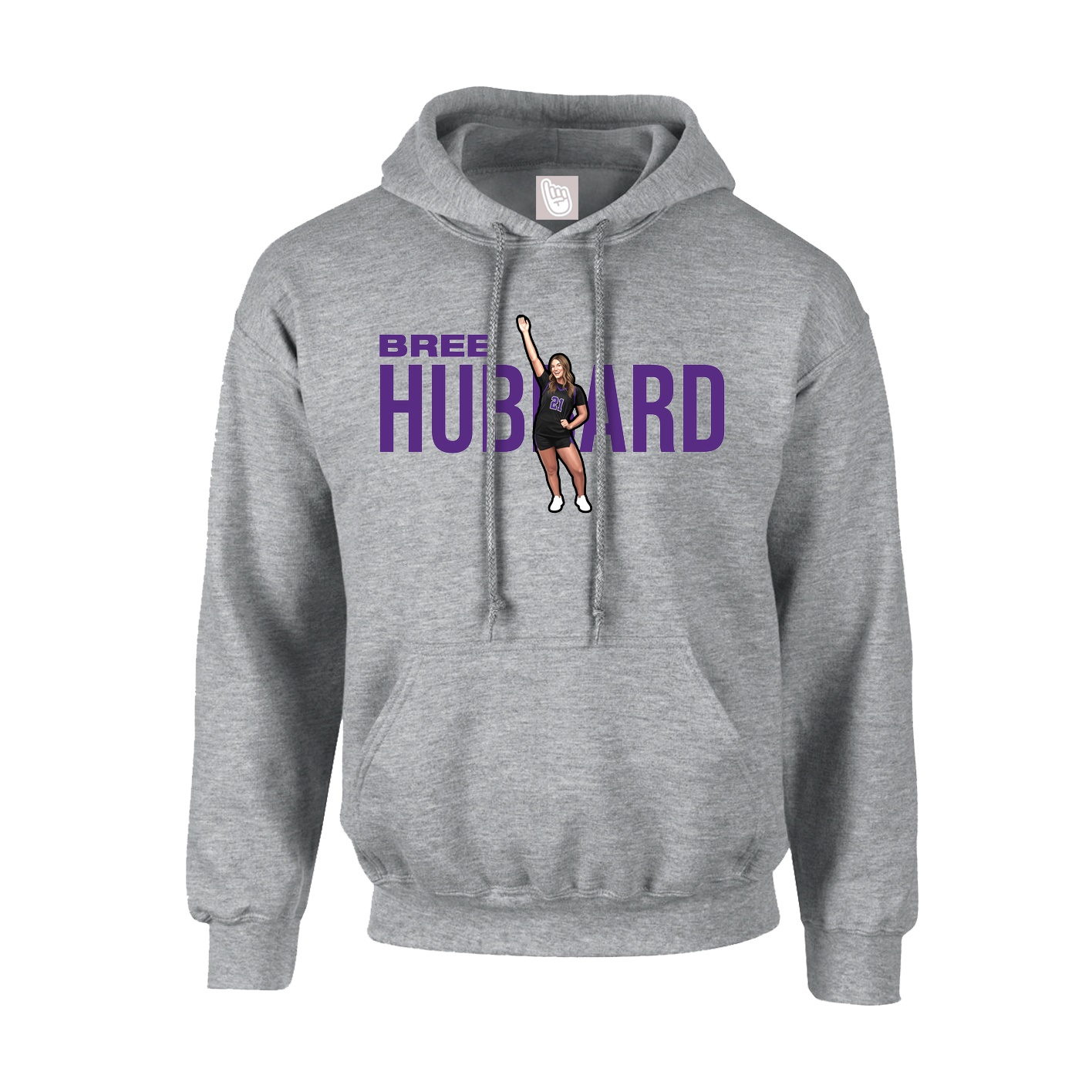 Hoodie — Player Name in Grey