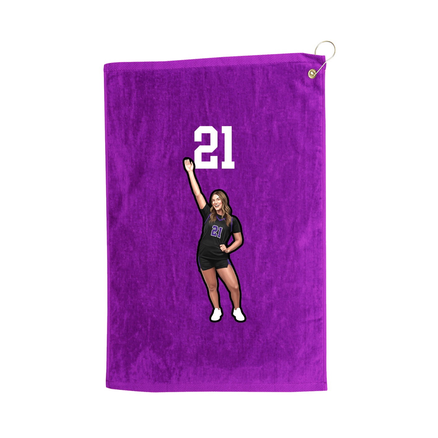 Golf Towel — Number Top in Purple