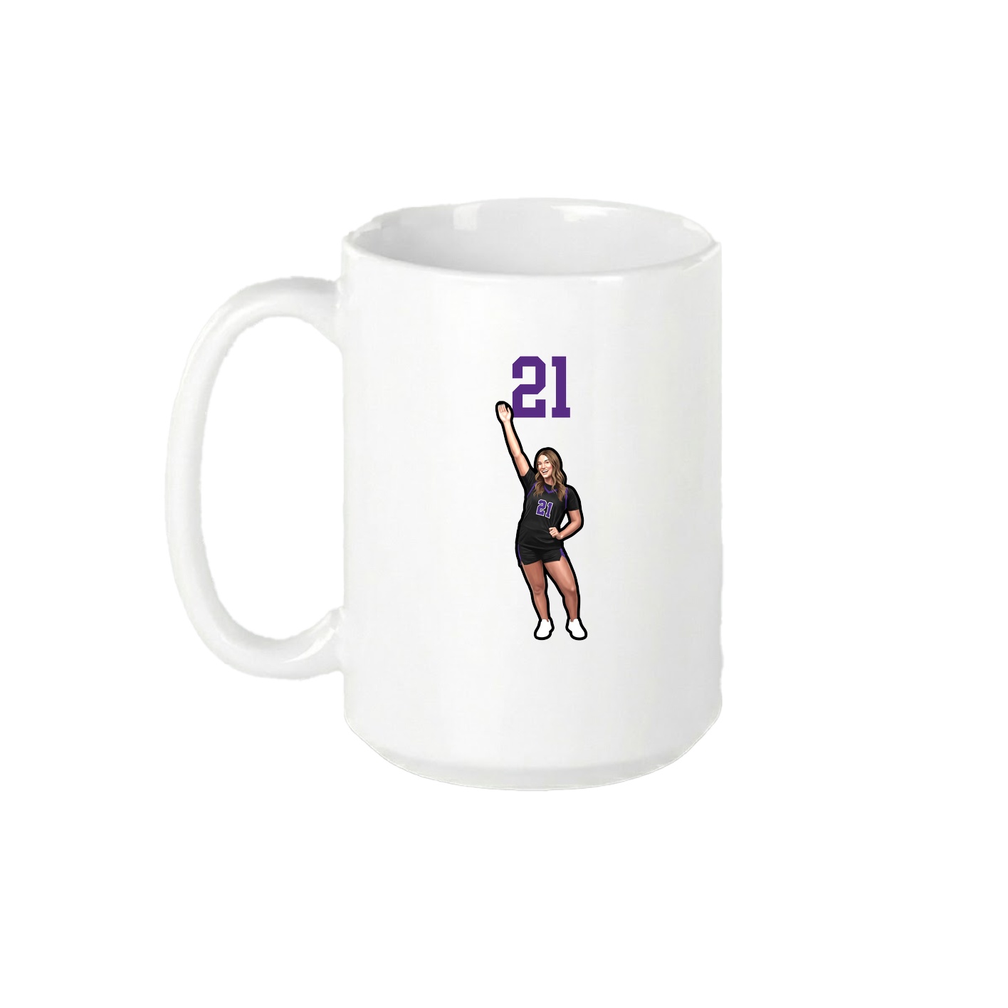 15oz Coffee Mug — Number Top in White
