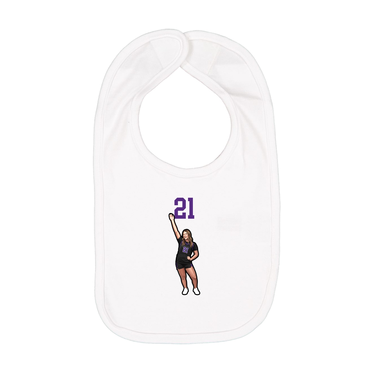 Infant Bib — Number Top in White
